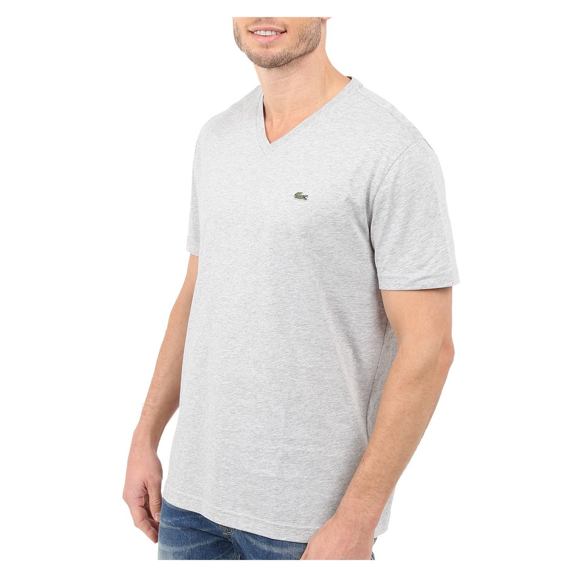 Lacoste Men Standard Short Sleeve Pima V-Neck Tee