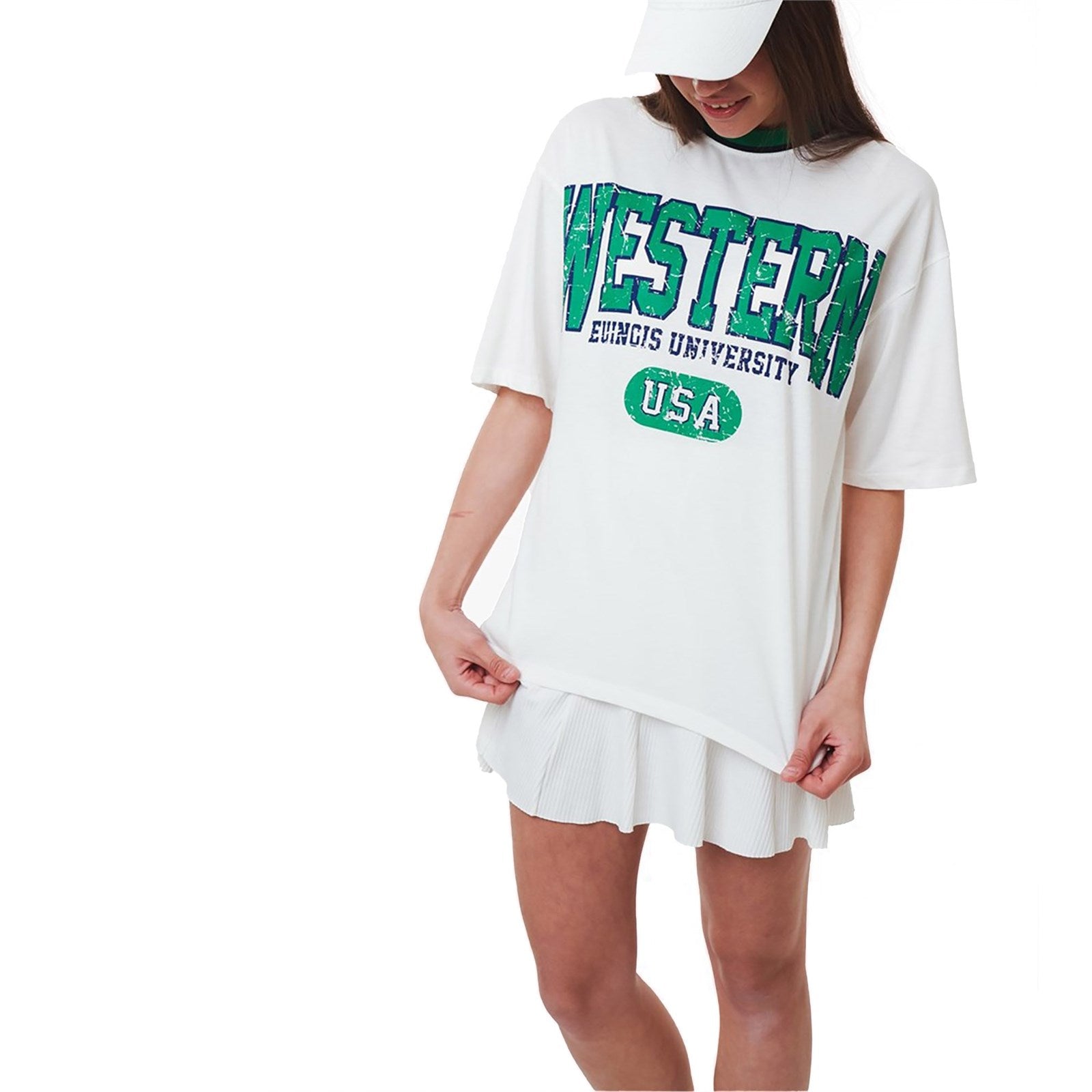 Ambar Women Western Logo Relaxed Fit T-Shirt