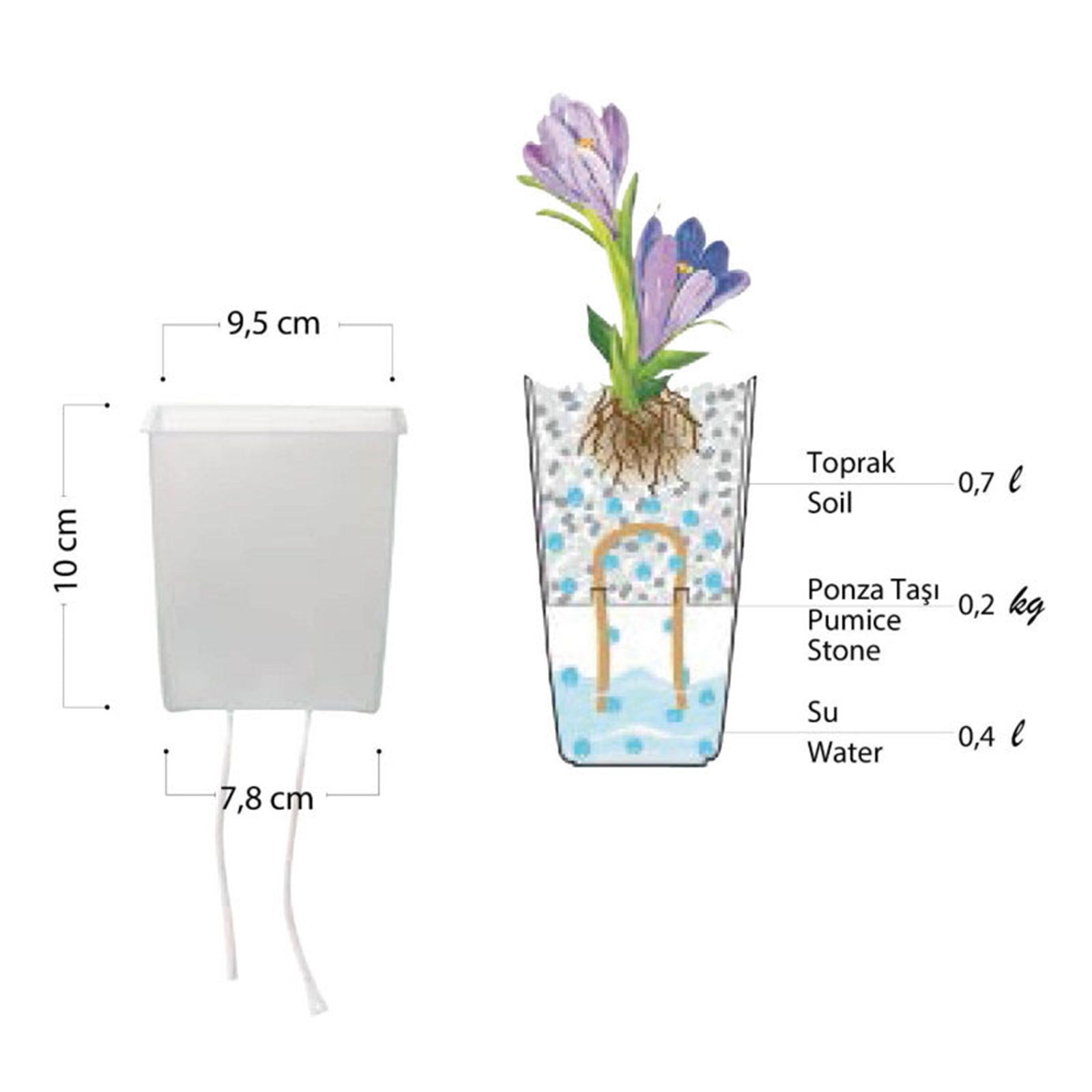 Vasso Unisex Kalika Vina Self Watering Pots