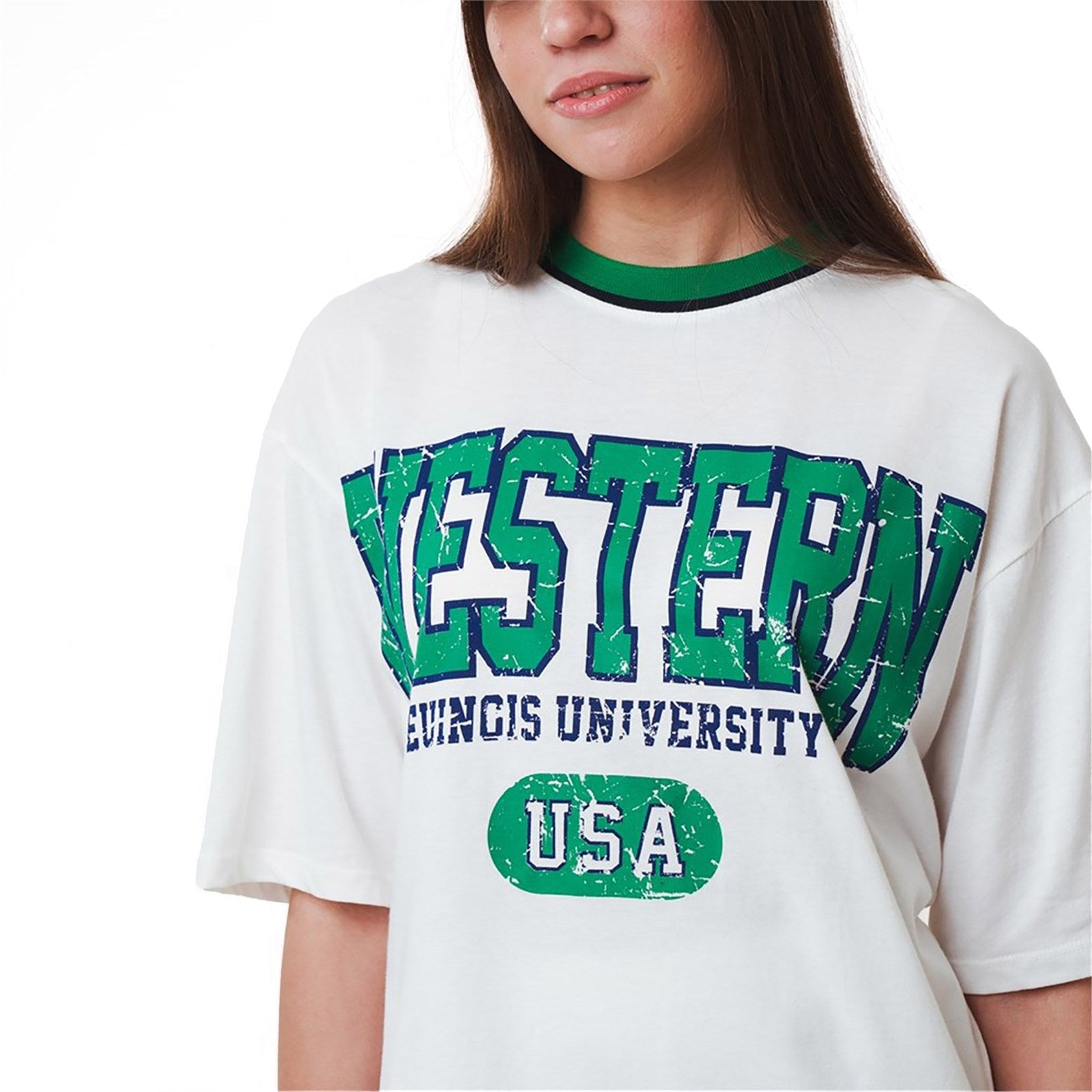 Ambar Women Western Logo Relaxed Fit T-Shirt