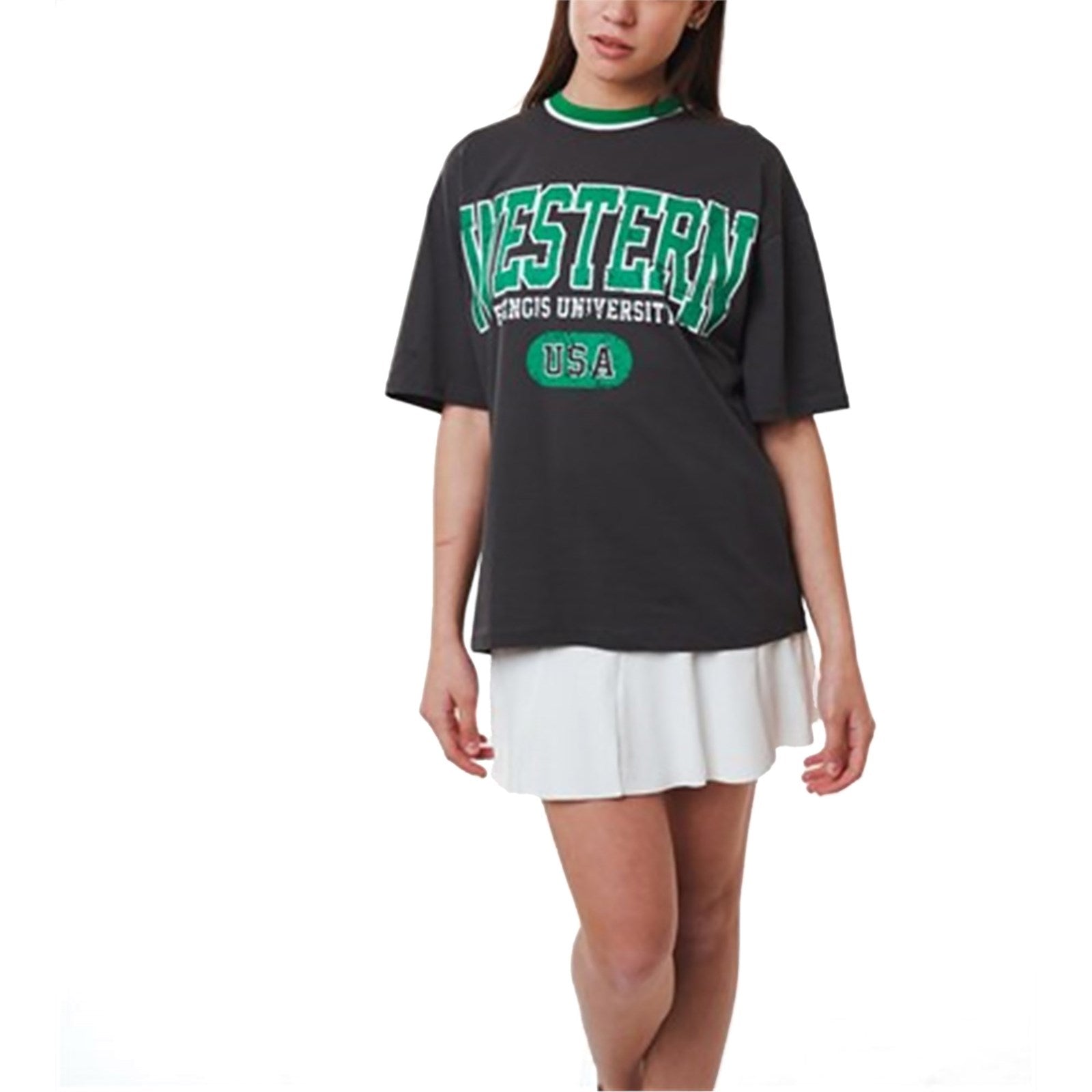 Ambar Women Western Logo Relaxed Fit T-Shirt