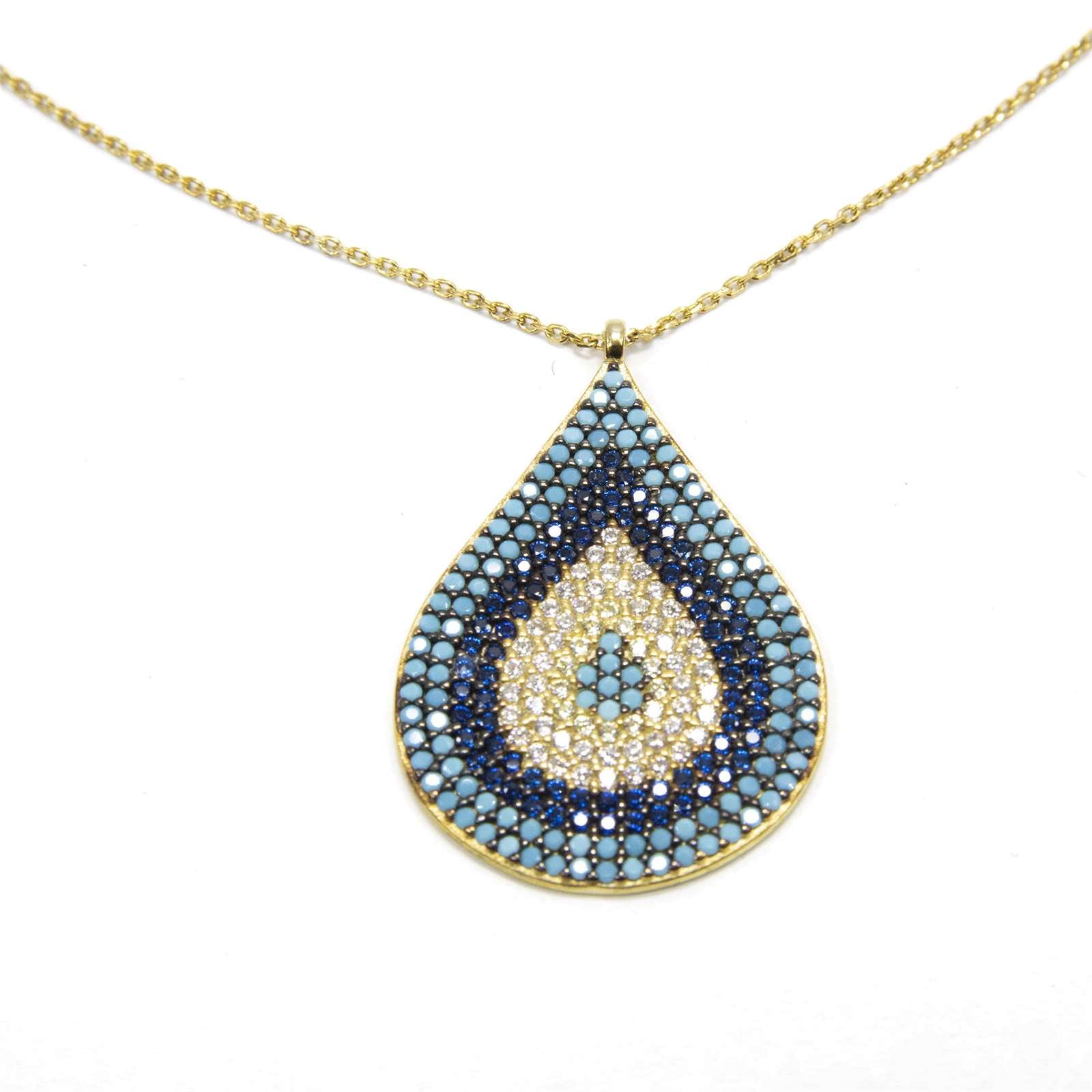 Athra Women Teardrop Guardian Eye Necklace With Extension