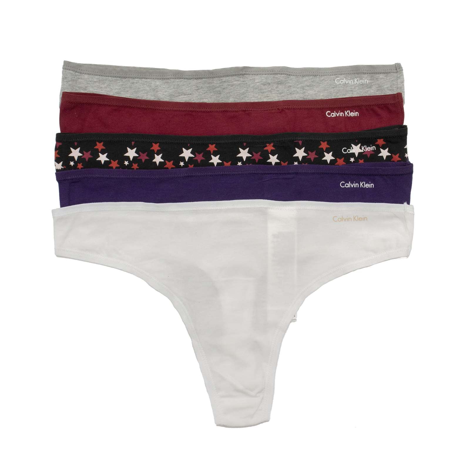 Calvin Klein Women 5-Pack Cotton Form Thong