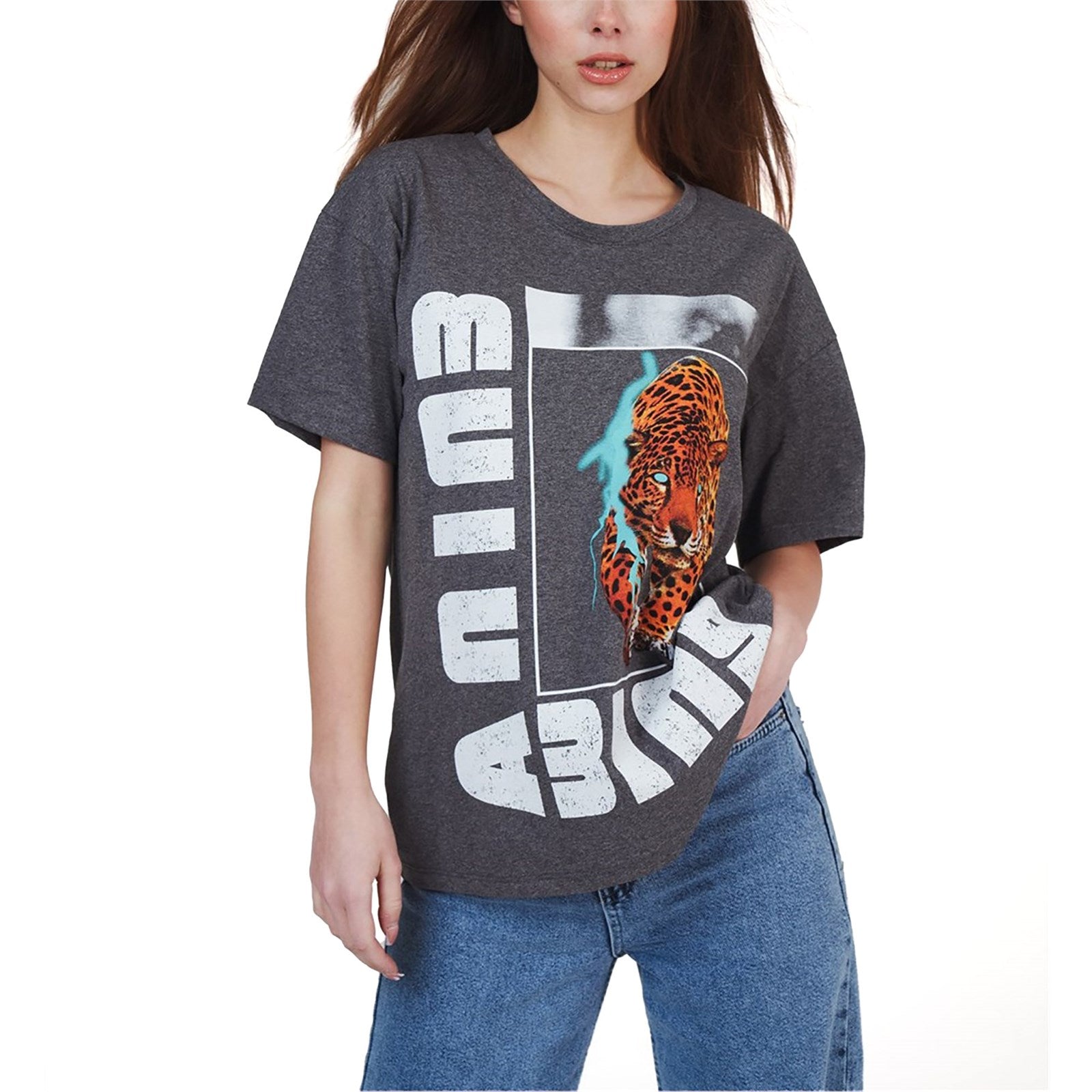 Ambar Women Tiger Printed Short Sleeve Tshirt