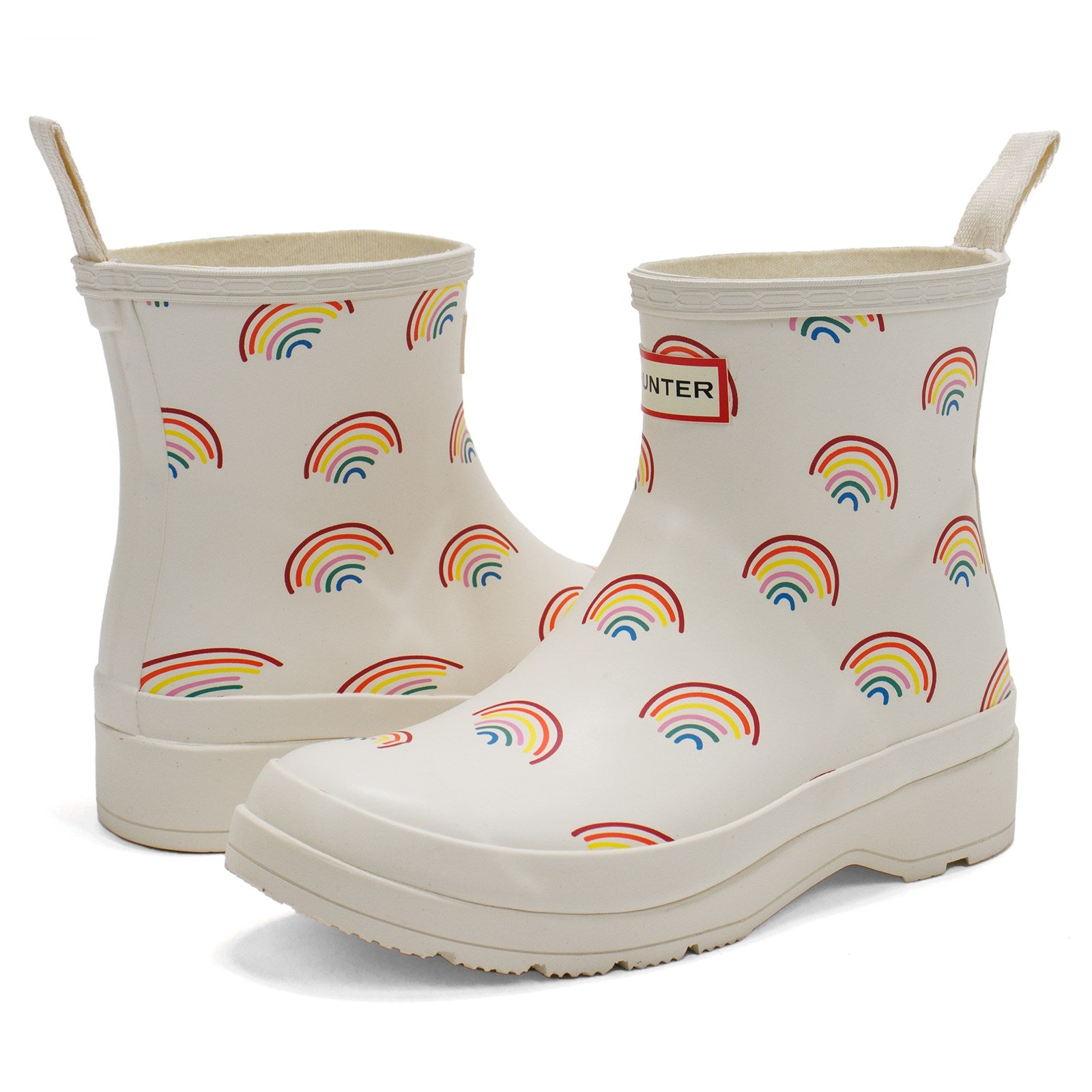Hunter Women Play Mini Rainbow Print Short Rain Boots