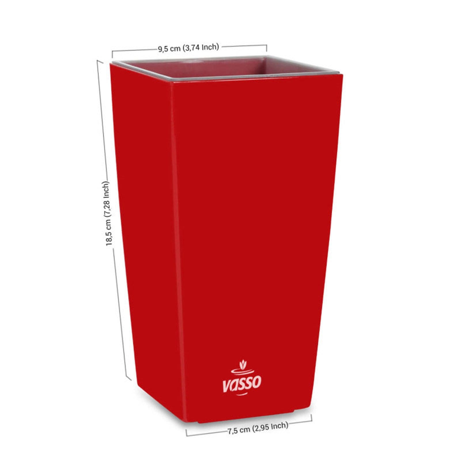 Vasso Kalika Vina Self Watering Pots Red