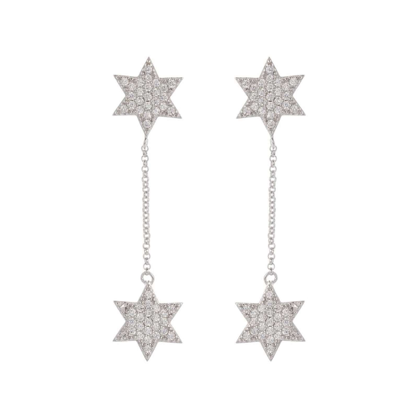 Athra Women Double Star Drop Earring