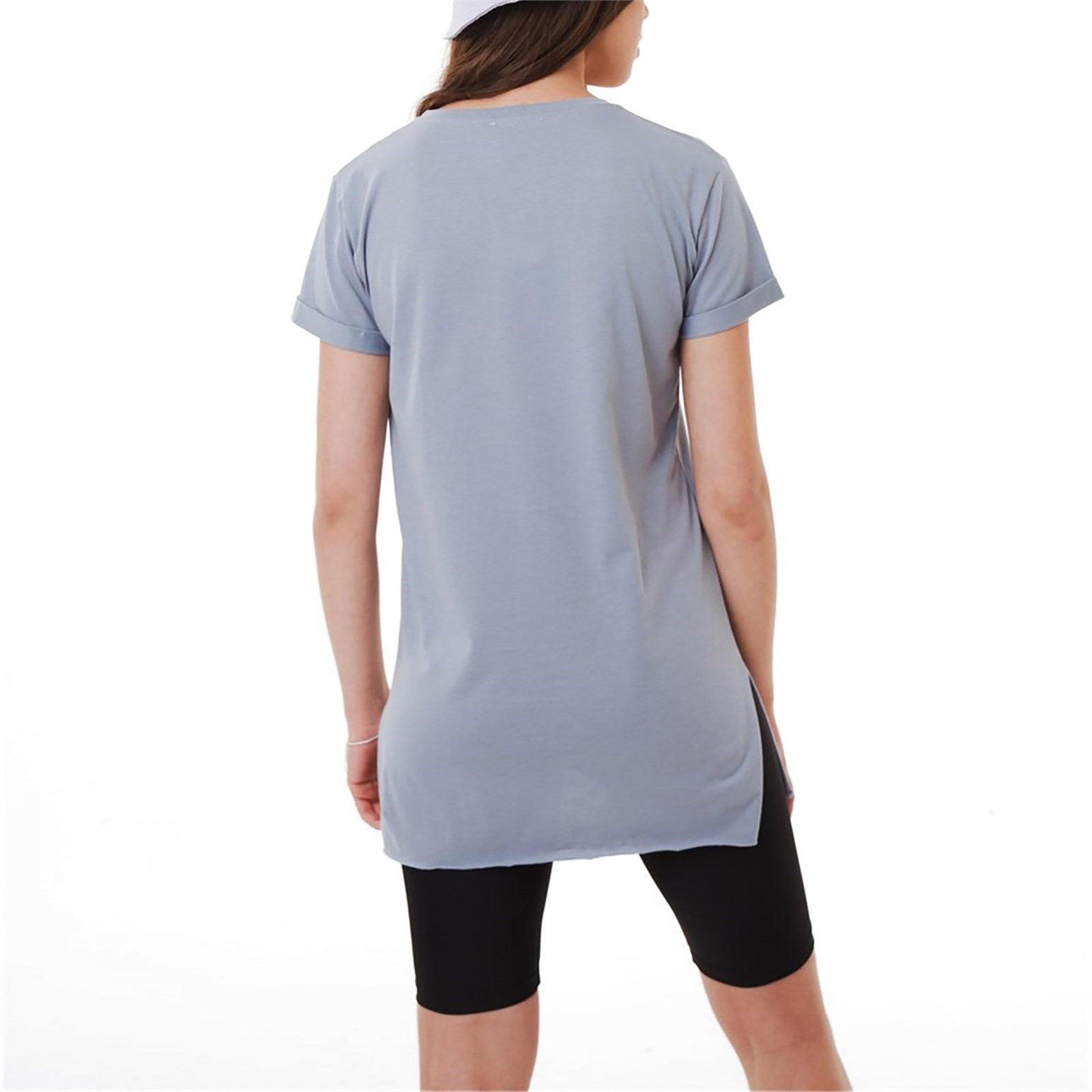 Ambar Women V-Neck Side Slit Cotton Tunic T-Shirt