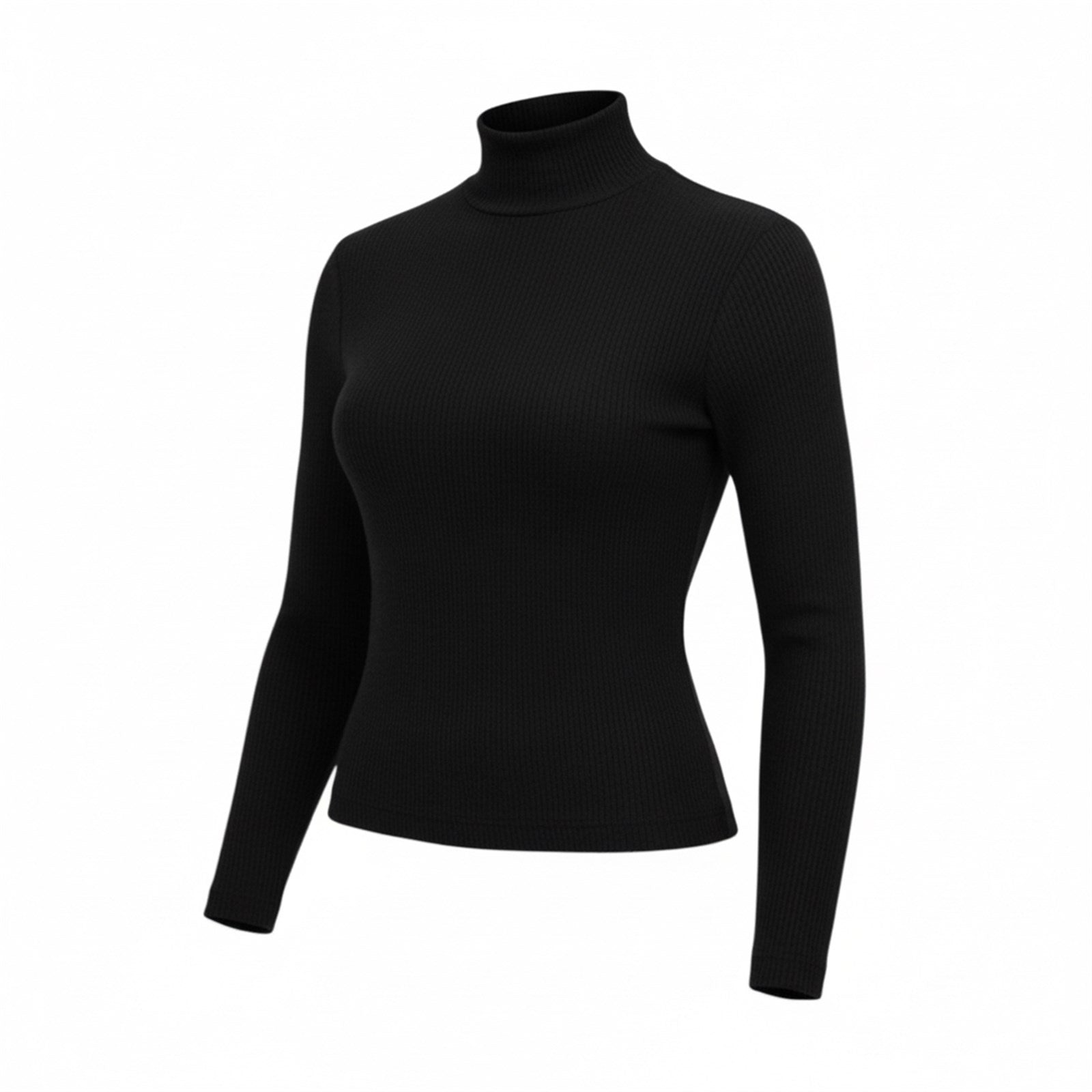 Ambar Women Mock Neck Long Sleeve Fitted Crop Top