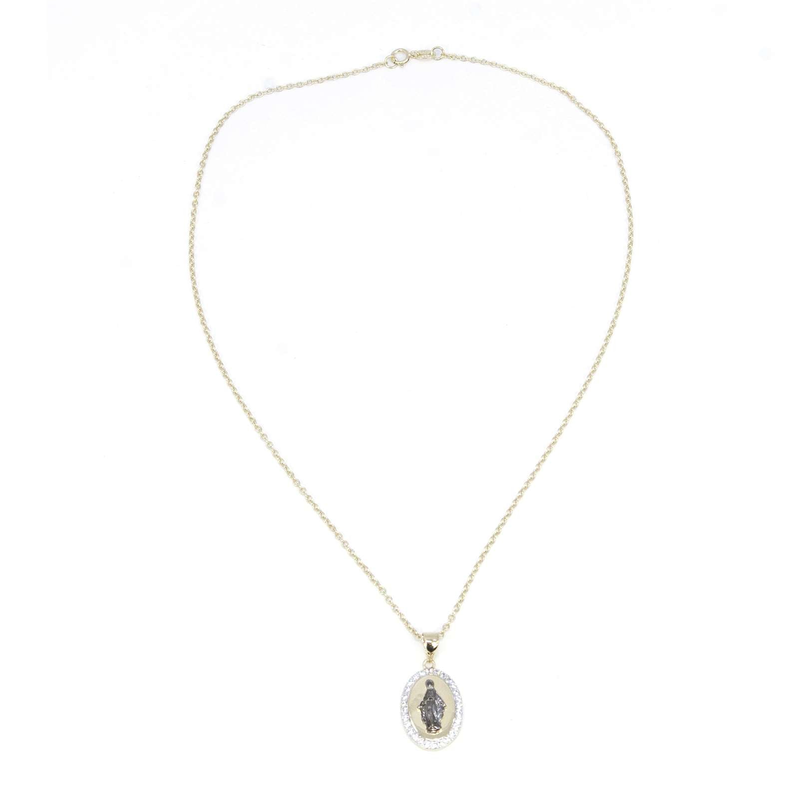 Athra Women Two Tone Oval Religious Necklace