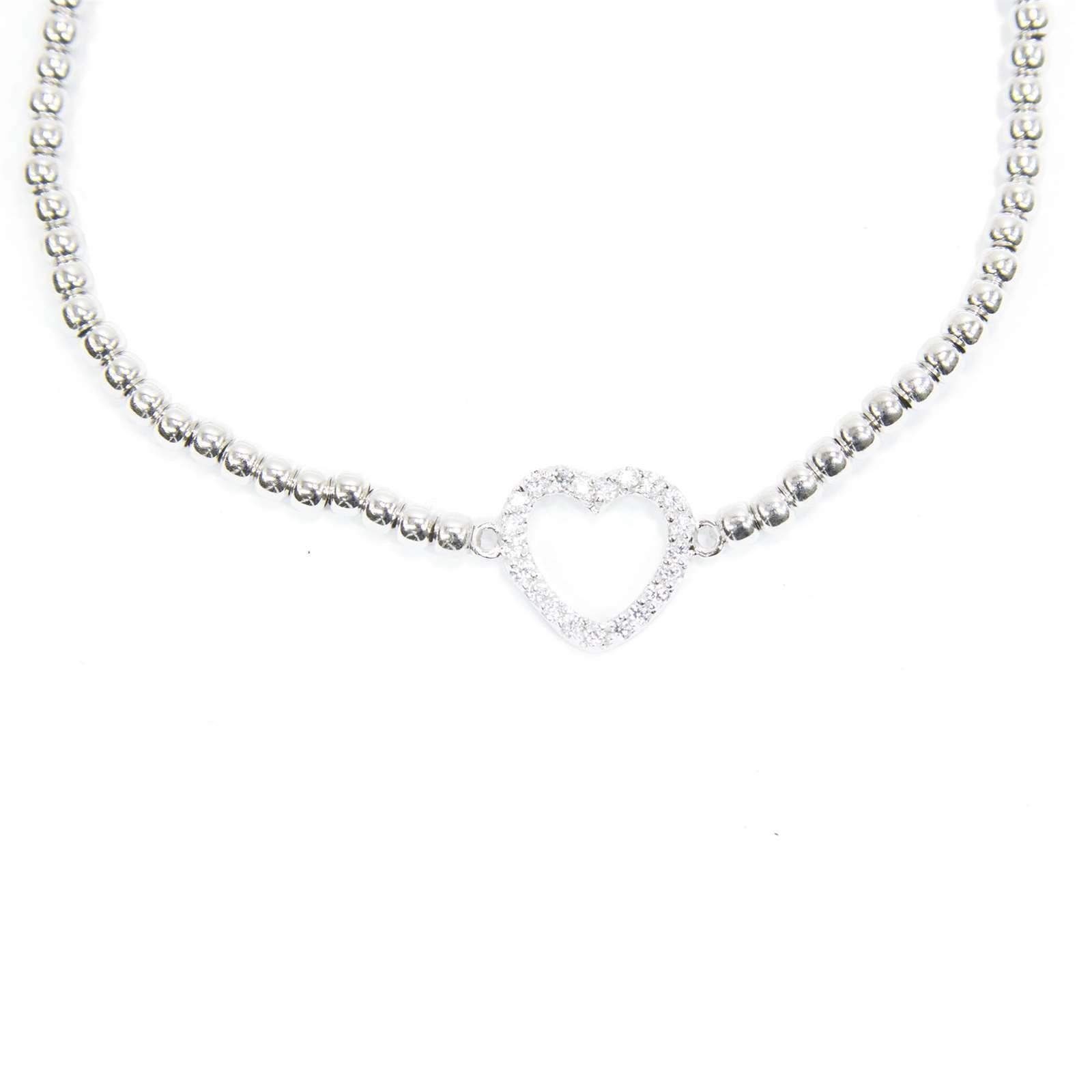 Athra Women Open Heart Beaded Stretch Bracelet