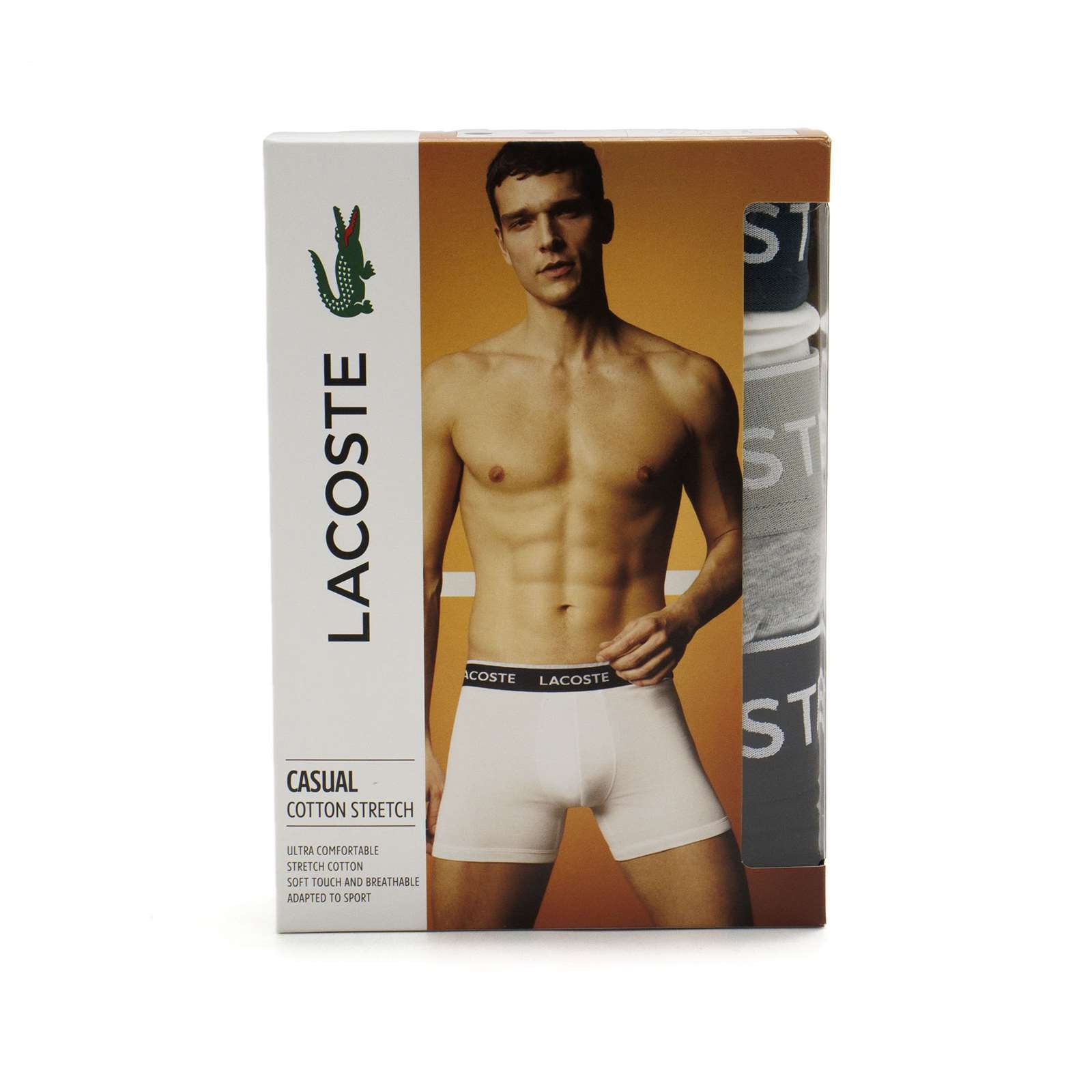 Lacoste Men 3 Pack Cotton Stretch Boxer Briefs