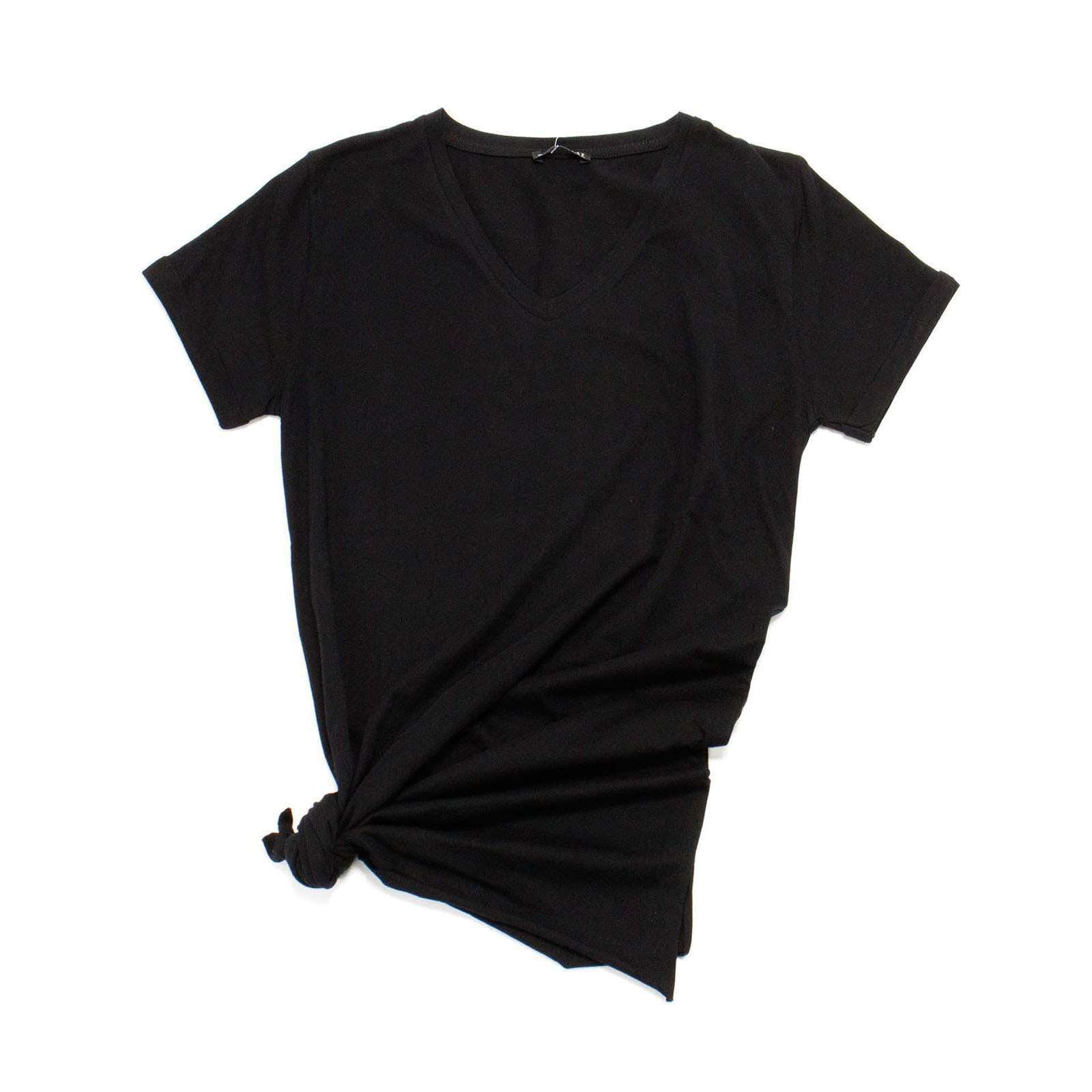 Ambar Women V-Neck Side Slit Cotton Tunic T-Shirt