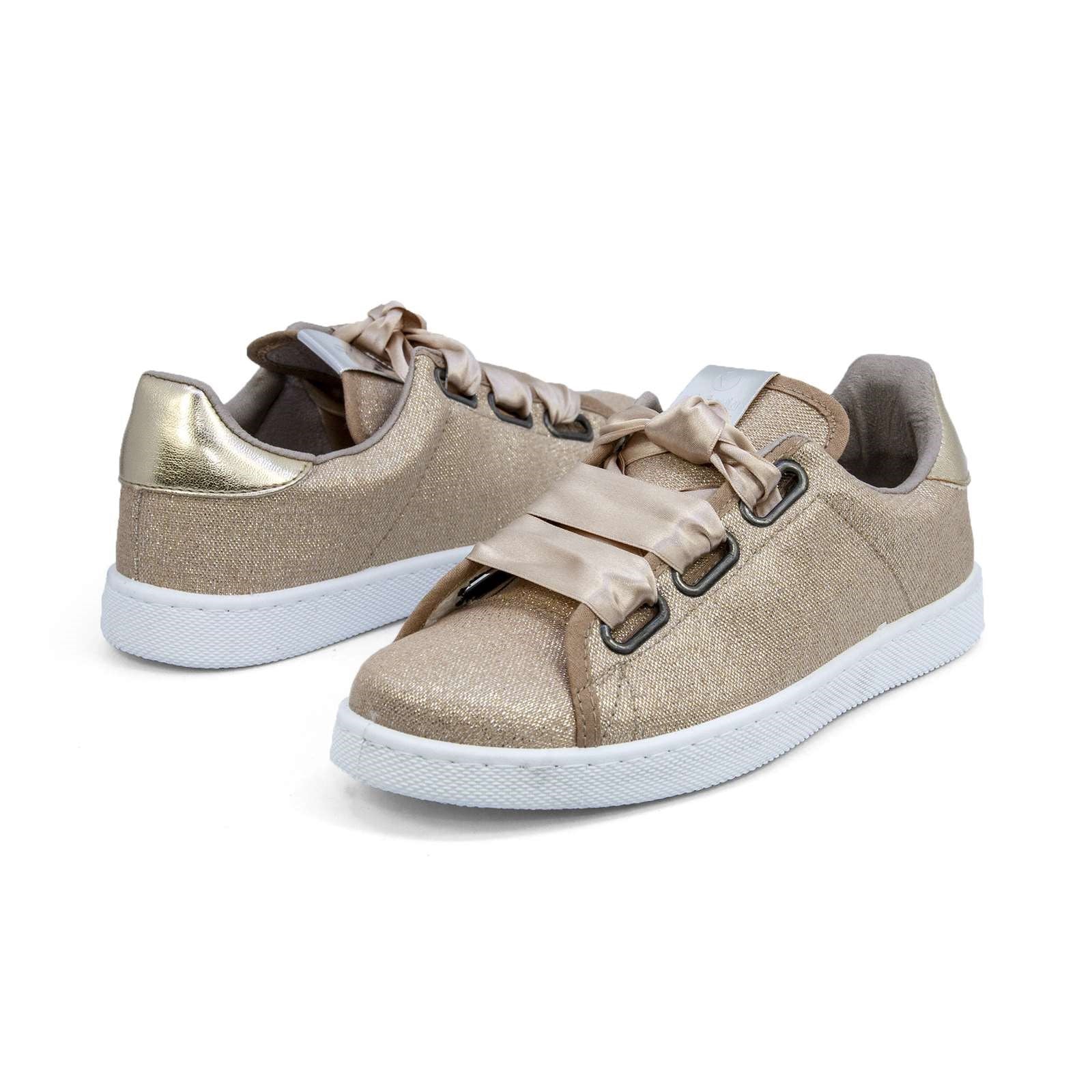 Victoria Women Satin Ribbon Lace-Up Sneaker