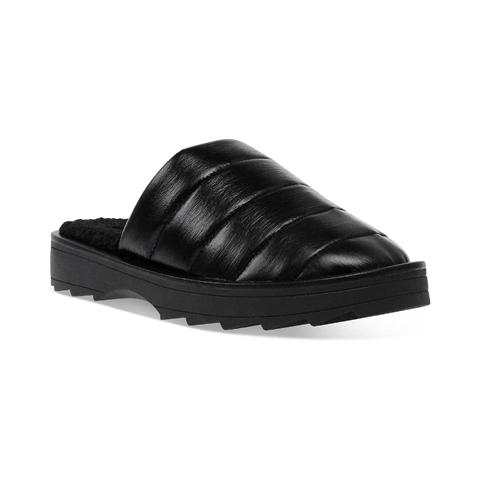 Steve Madden Women Chex Quilted Faux Fur Lined Slippers