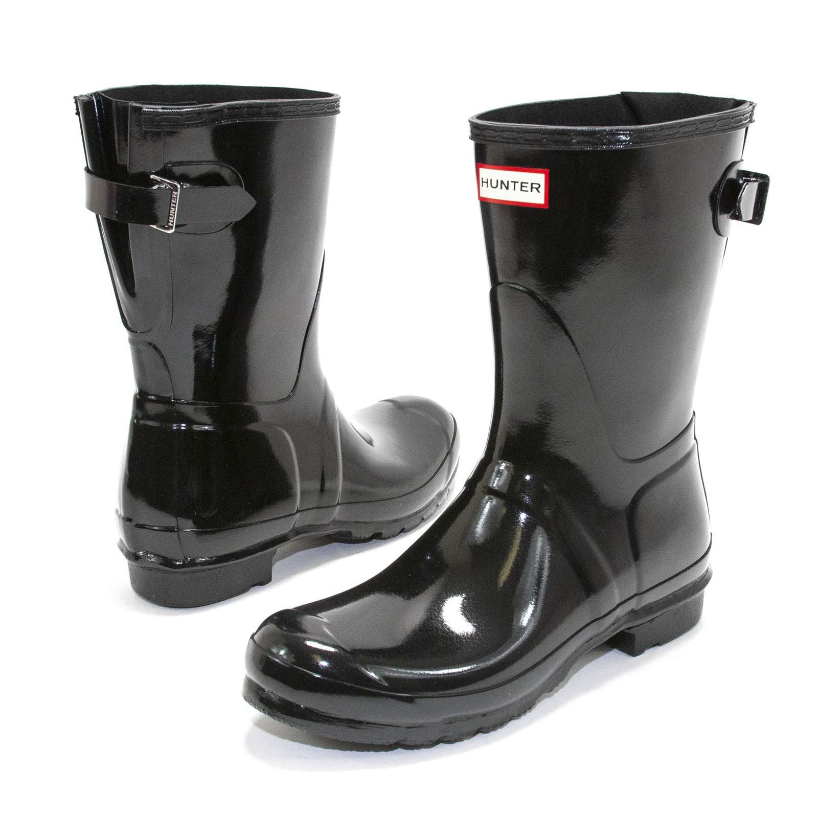 Hunter Women Original Short Back Adjustable Gloss Rain Boots