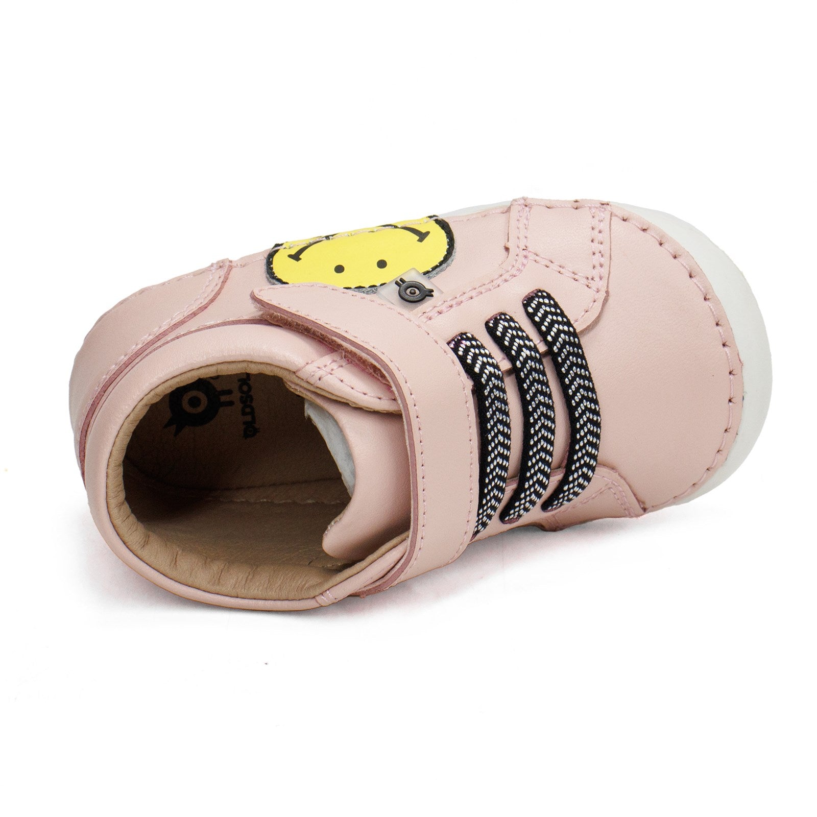Old Soles Toddler Smiley Pave High-Top Leather Shoe With Hook And Loop Closure