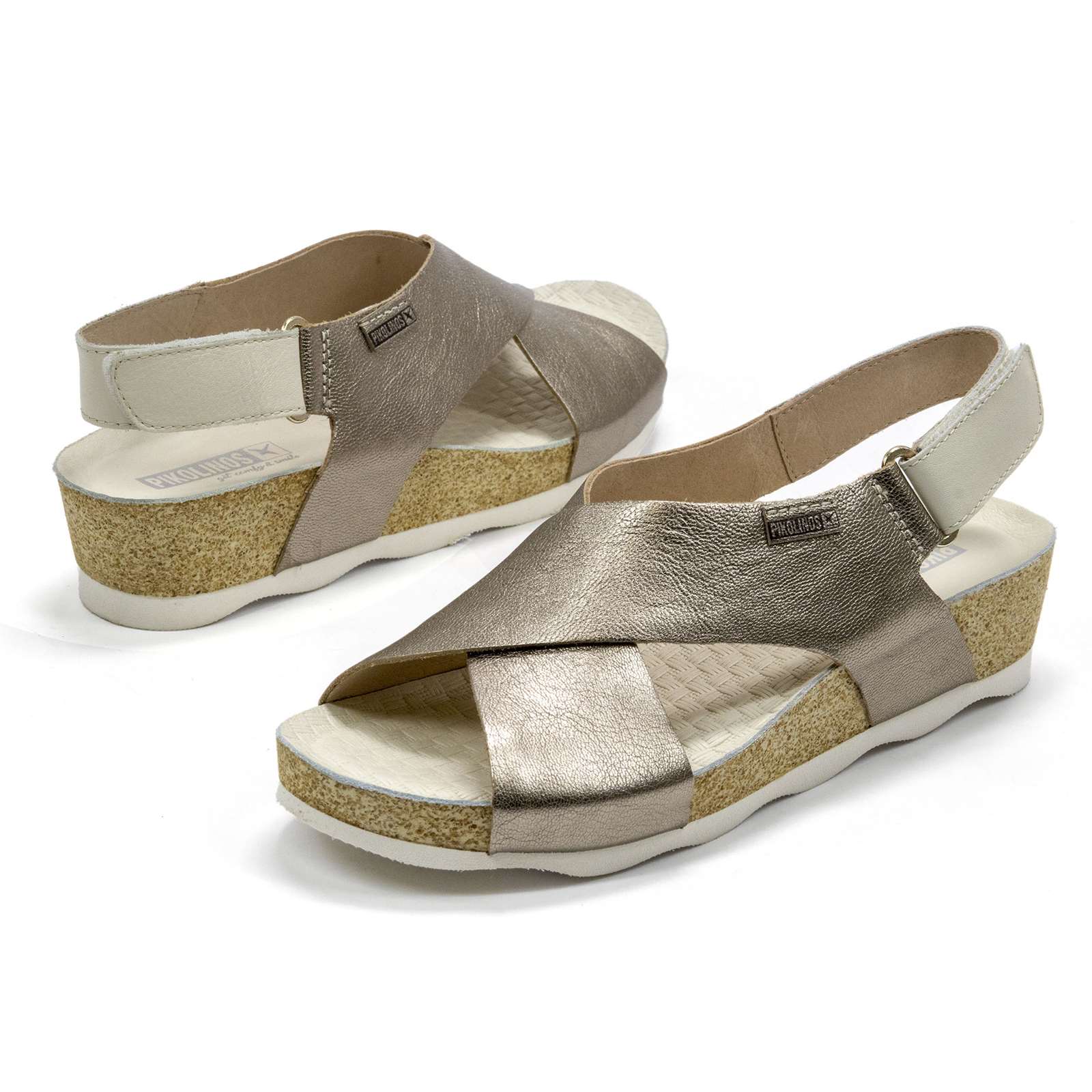 Pikolinos Women Mahon Leather Wedge Sandals