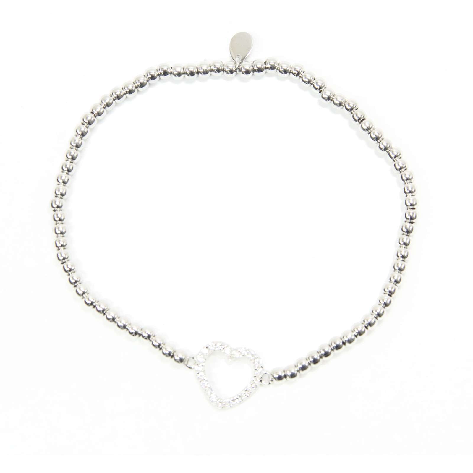 Athra Women Open Heart Beaded Stretch Bracelet