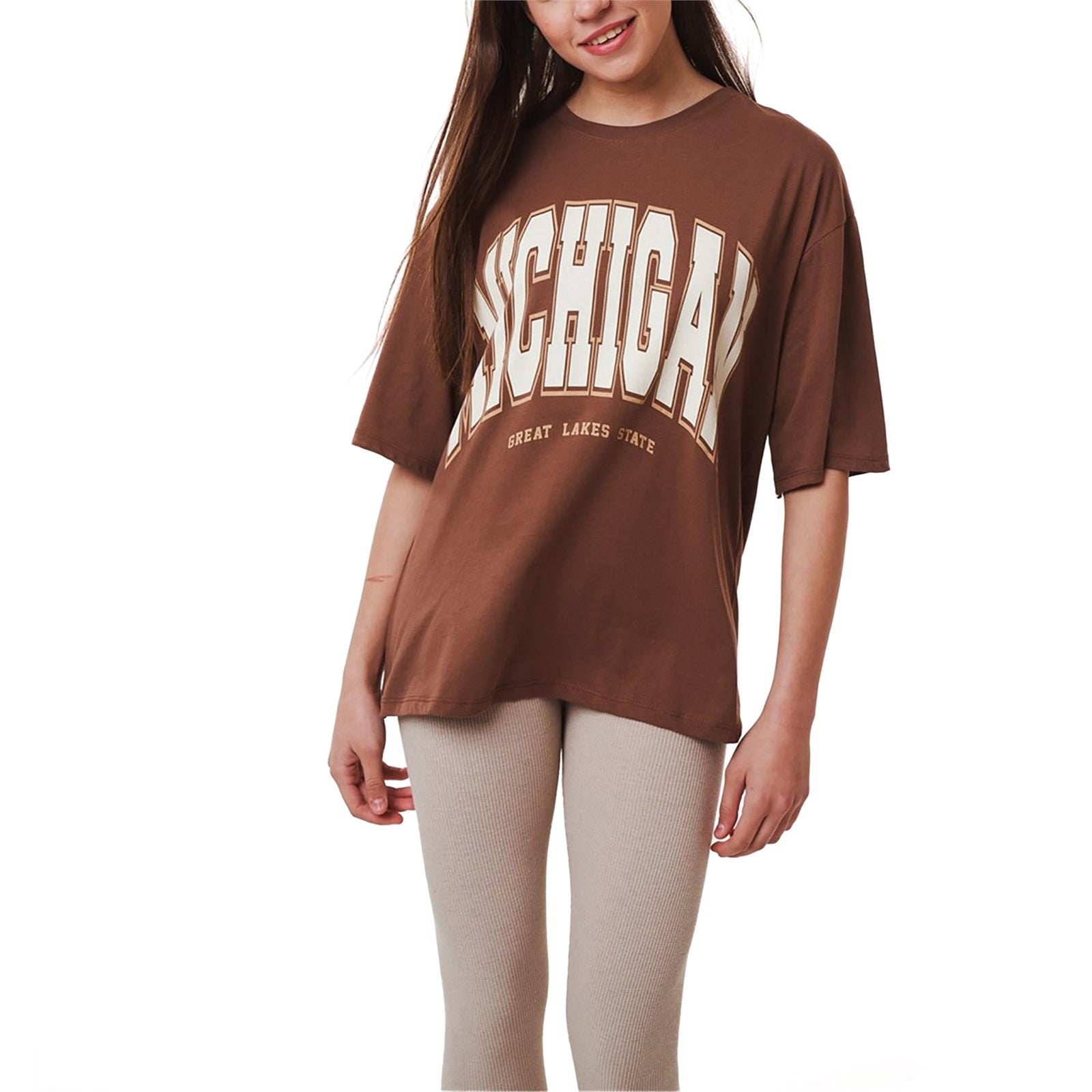 Ambar Women Michigan Printed Short Sleeve Tshirt