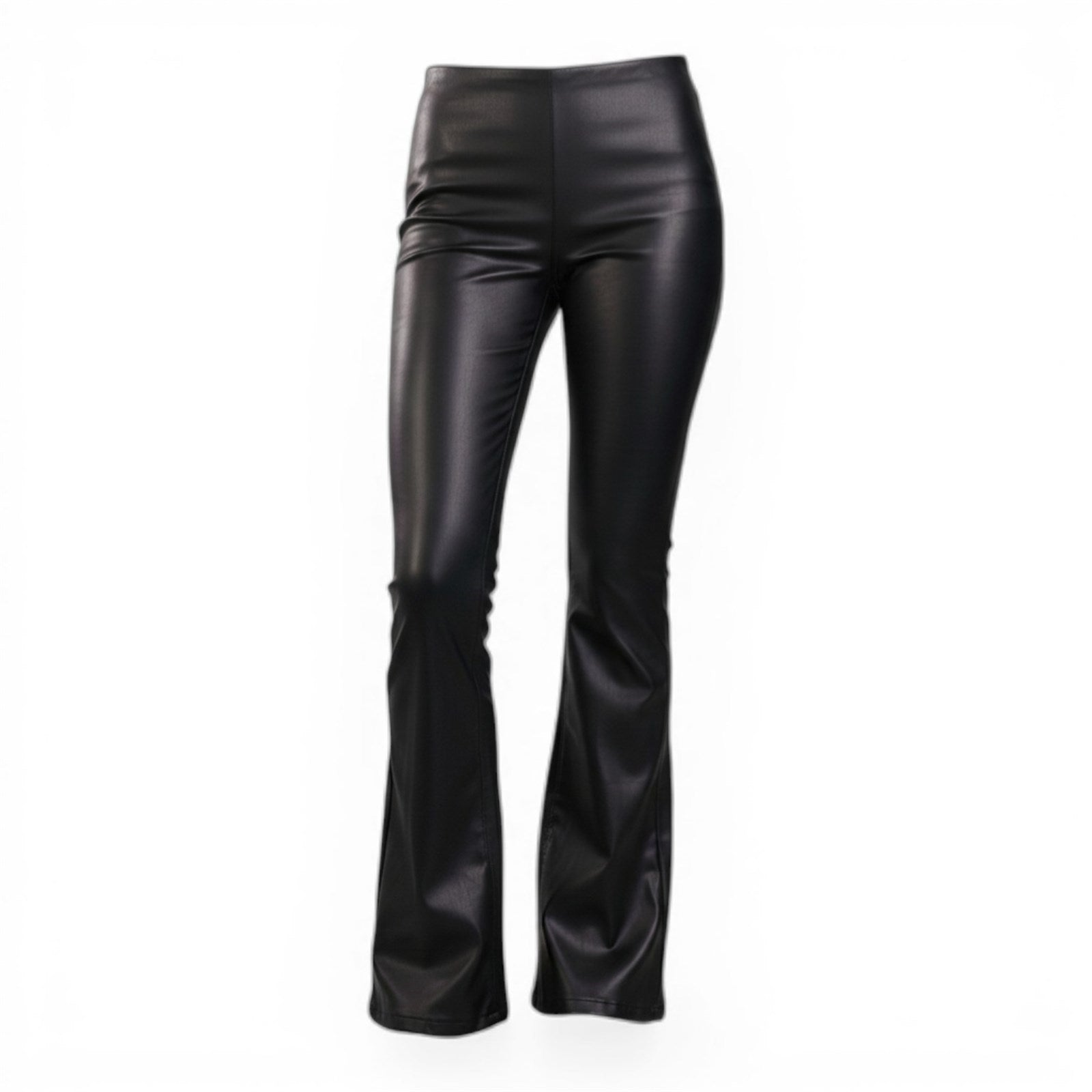 Ambar Women Faux Pu Leather Stretchy Flare Pants