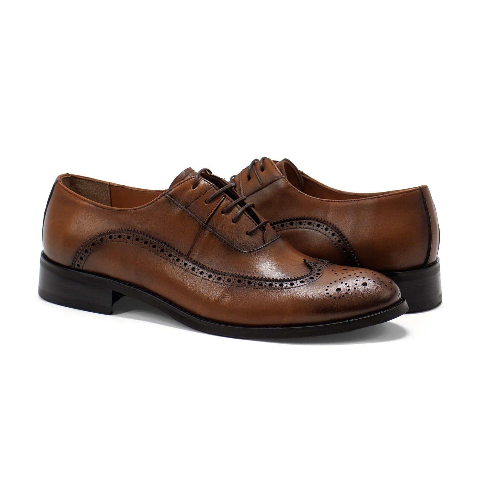 Hakki Men Genova Leather Wingtip Oxford Shoes