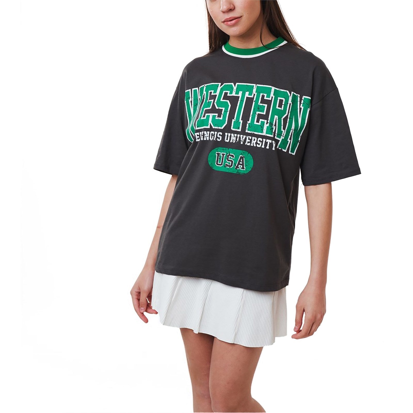 Ambar Women Western Logo Relaxed Fit T-Shirt