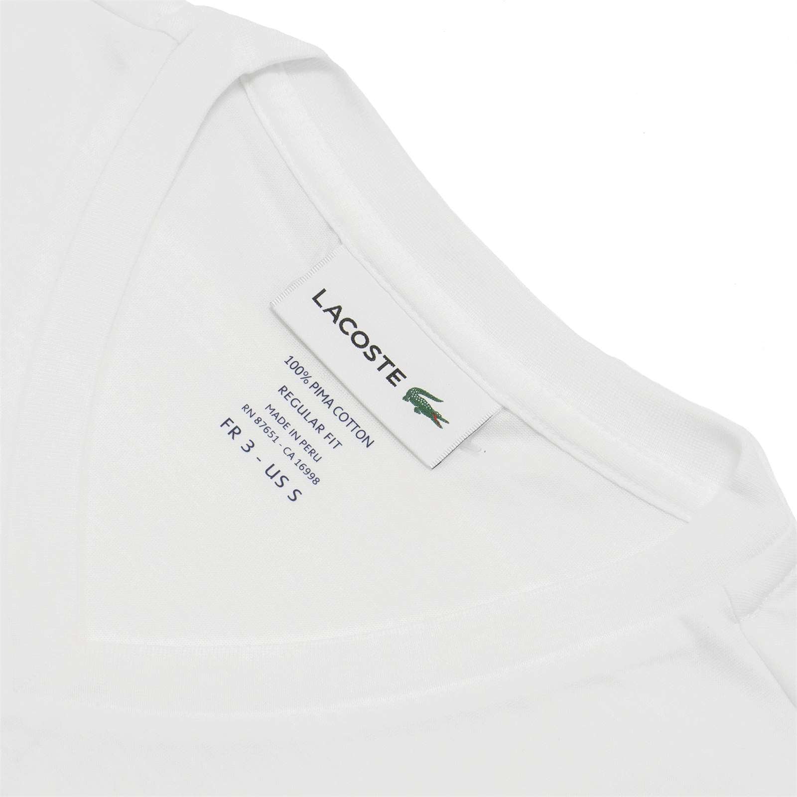 Lacoste Men Standard Short Sleeve Pima V-Neck Tee