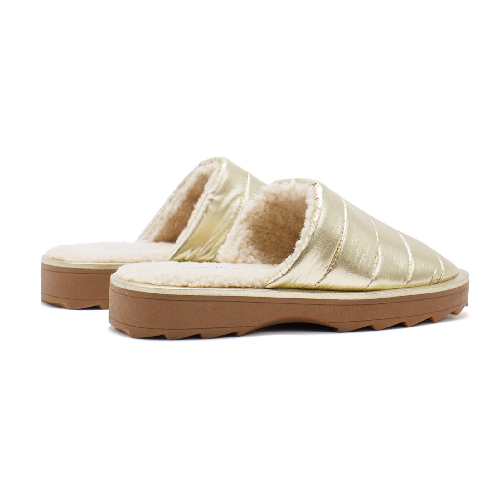 Steve Madden Women Chex Quilted Faux Fur Lined Slippers