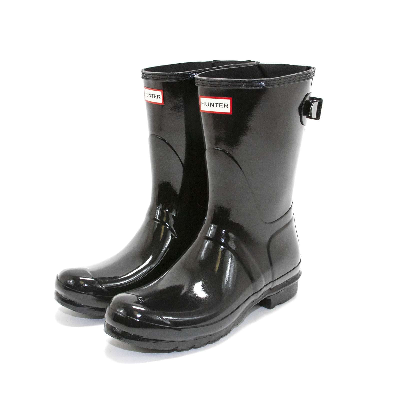 Hunter Women Original Short Back Adjustable Gloss Rain Boots
