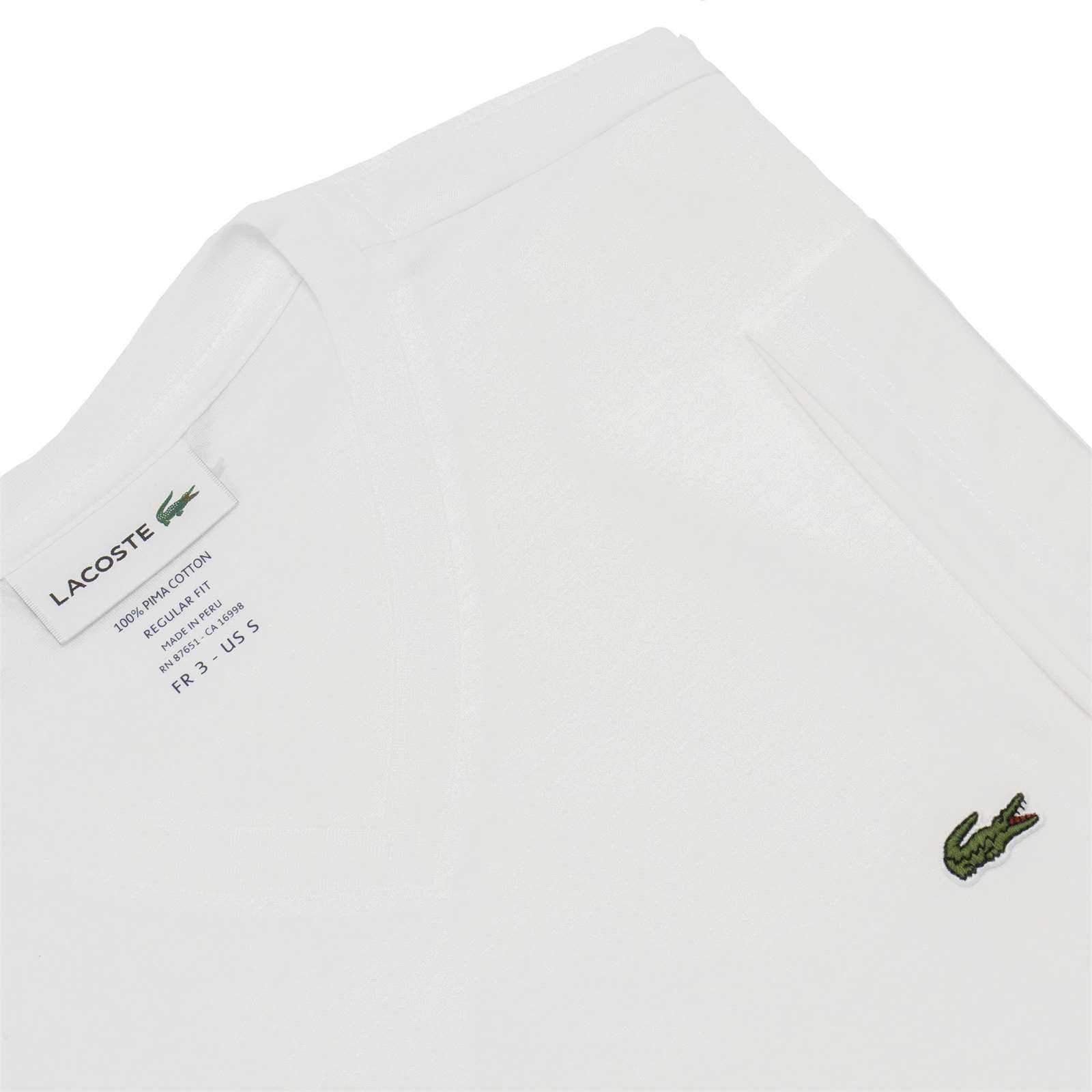 Lacoste Men Standard Short Sleeve Pima V-Neck Tee