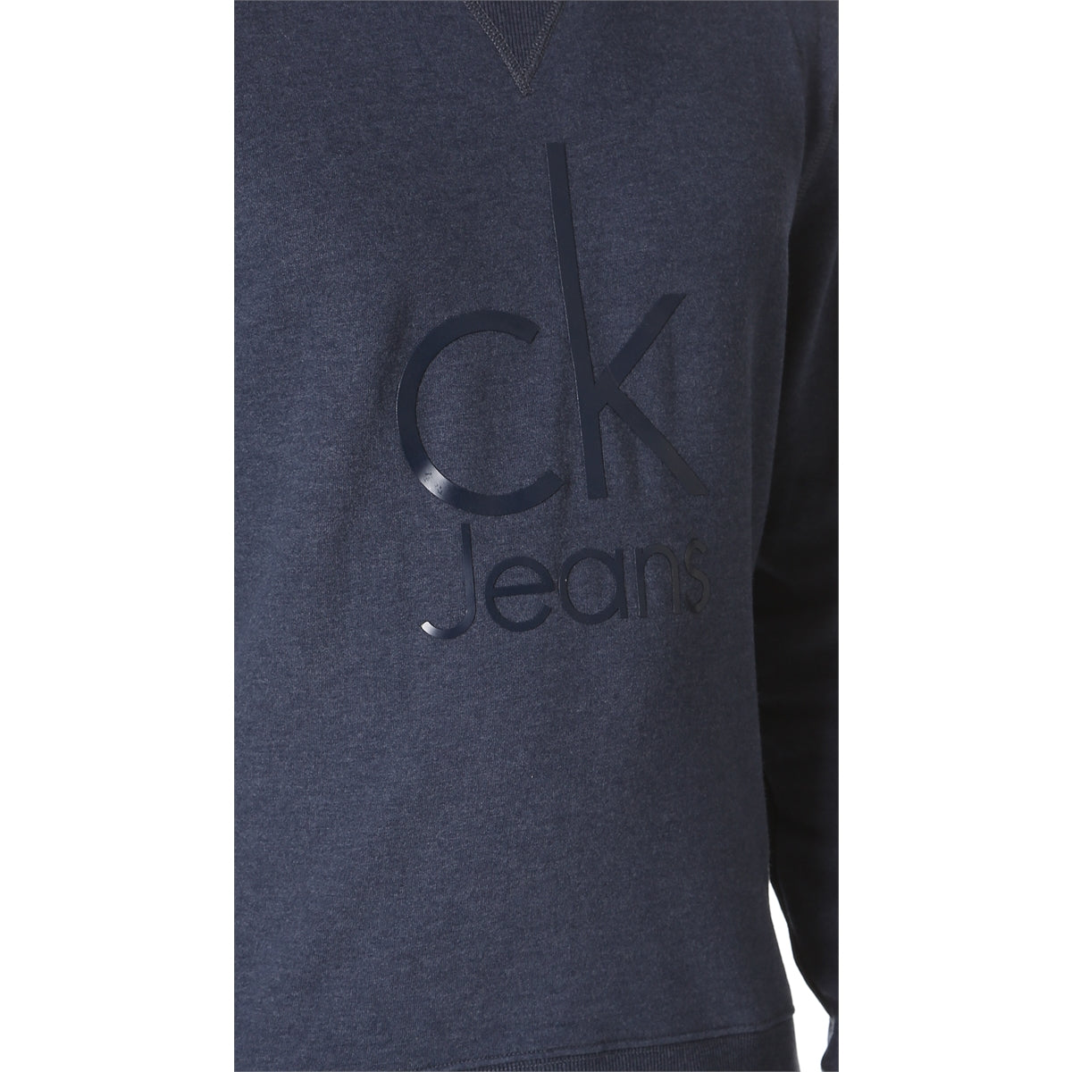 Calvin Klein Men Mixed Media Ckj Logo Crew Neck Sweatshirt