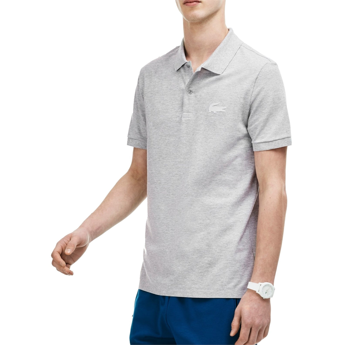 Lacoste Men Slim Fit Rubber Crocodile Stretch Piqué Polo Shirt