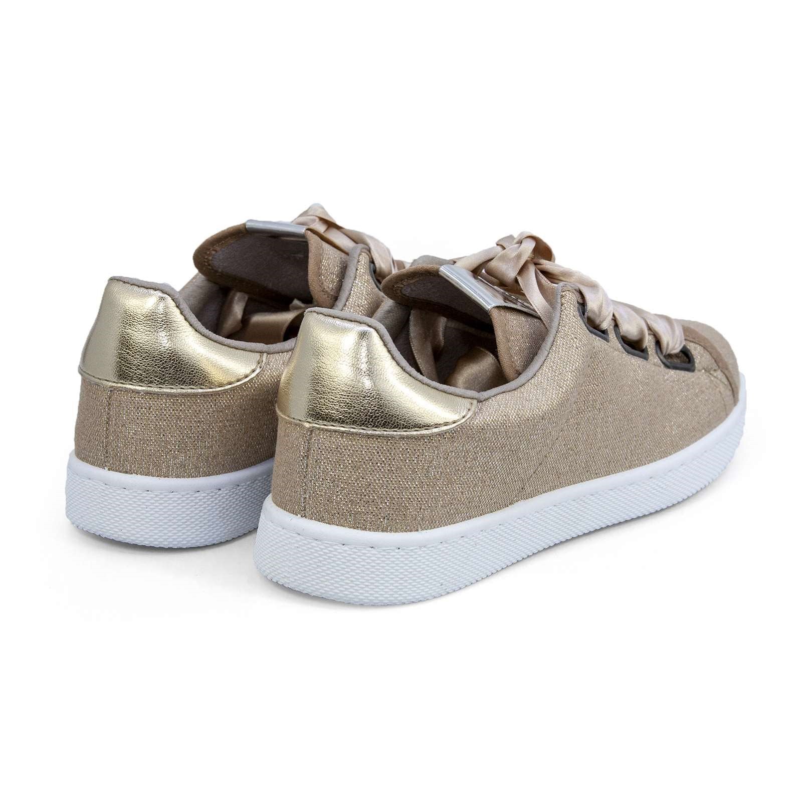 Victoria Women Satin Ribbon Lace-Up Sneaker