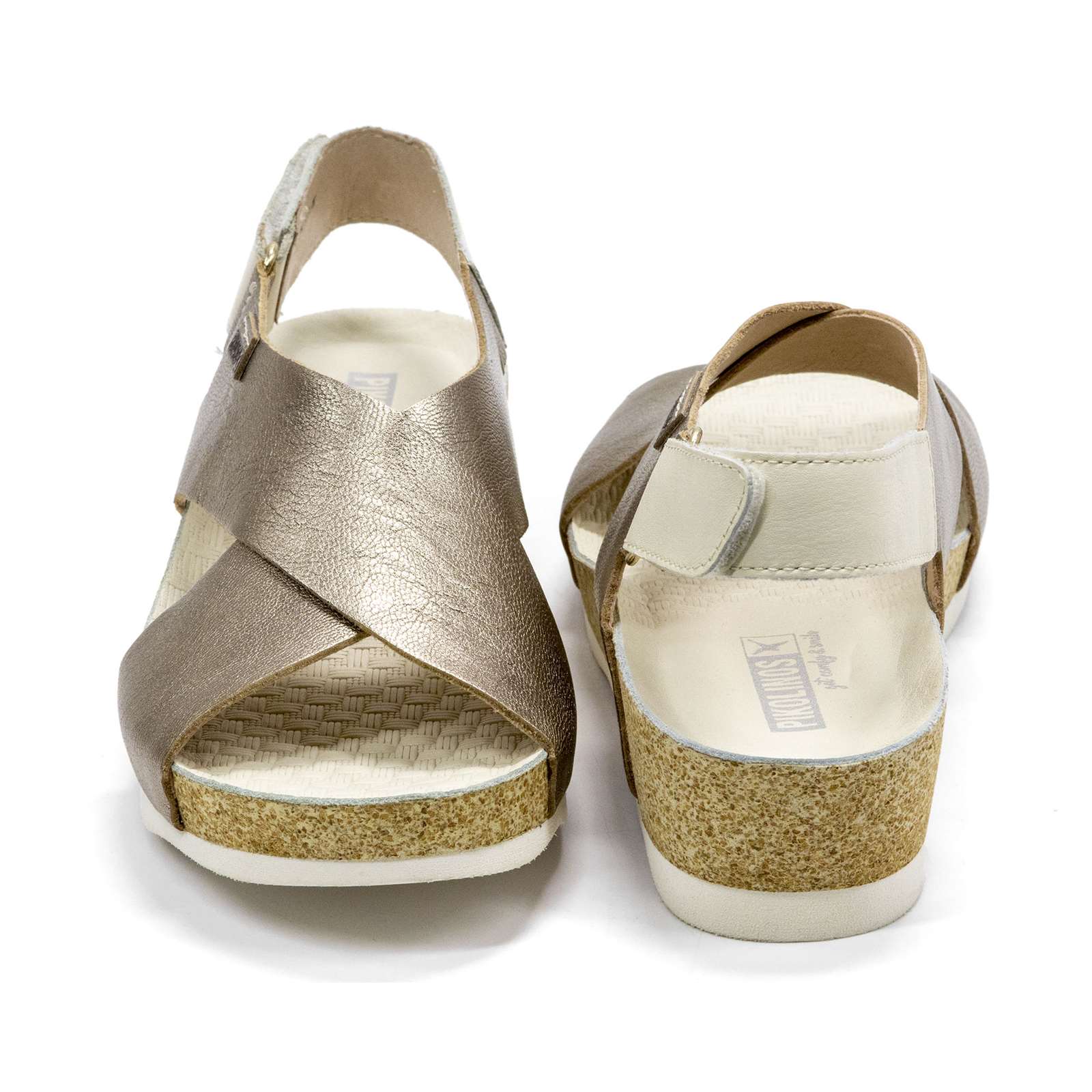 Pikolinos Women Mahon Leather Wedge Sandals