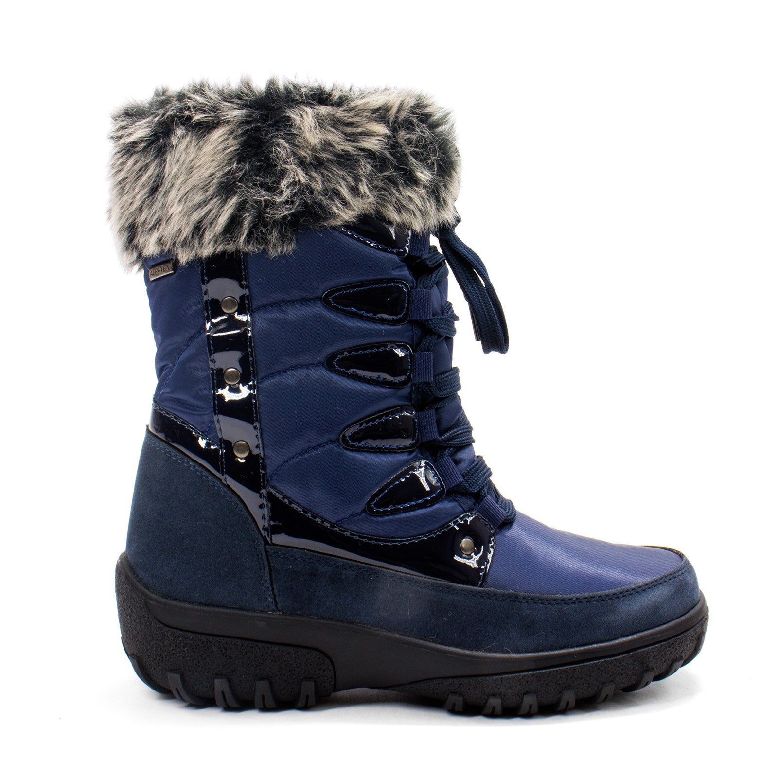 Flexus Women Stormy Lace-Up Faux Fur Collar Winter Boot