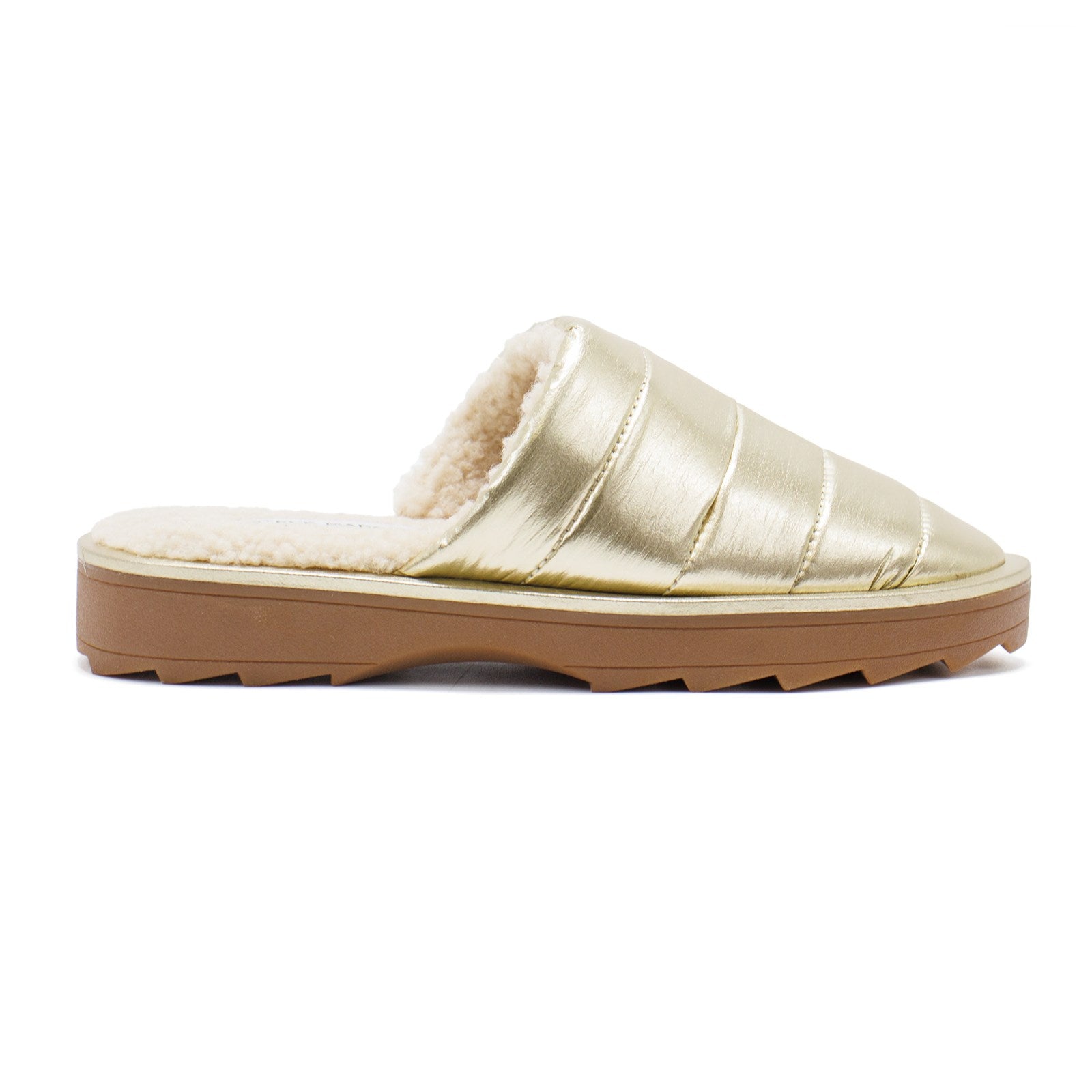 Steve Madden Women Chex Quilted Faux Fur Lined Slippers