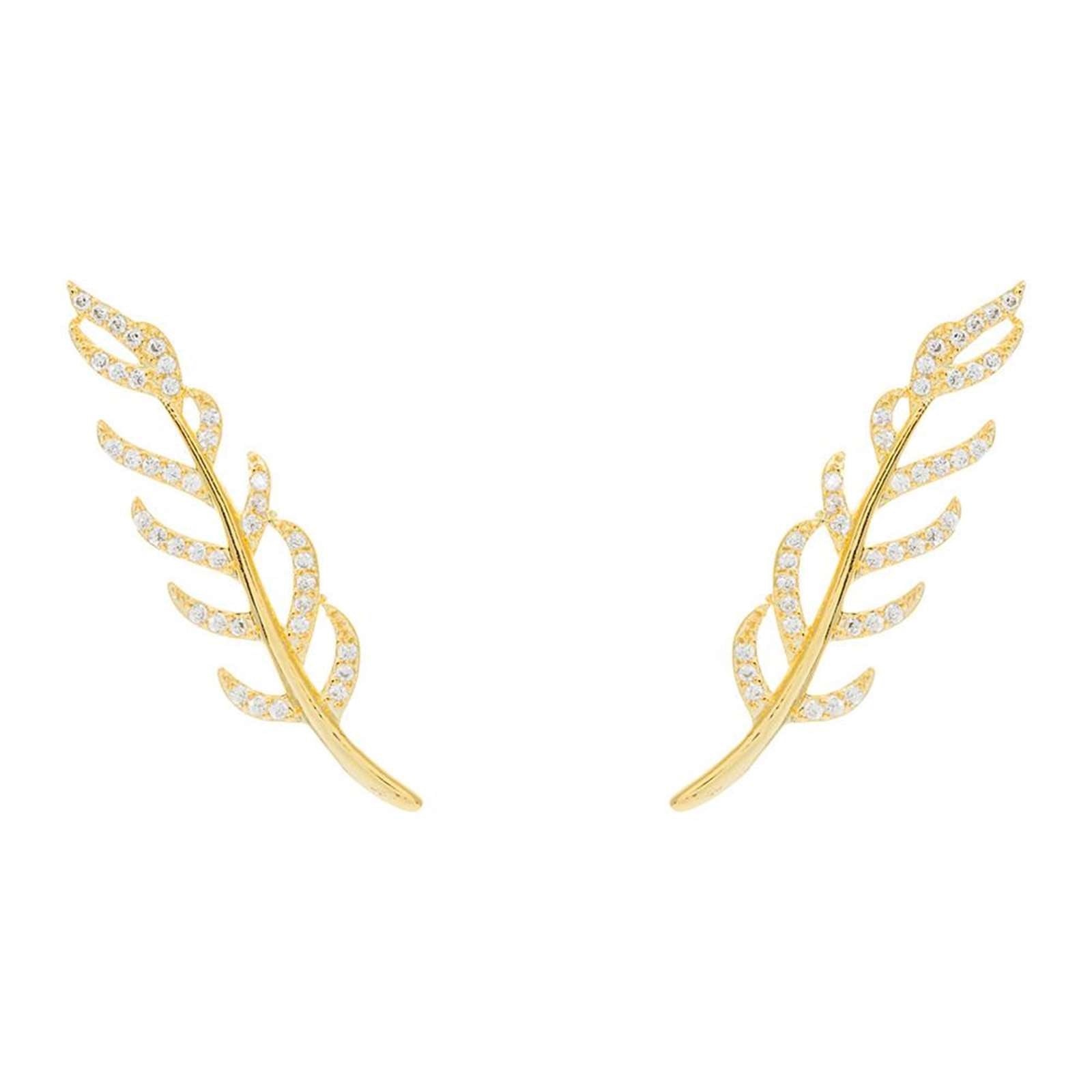 Athra Women Fern Leaf Illusion Earring