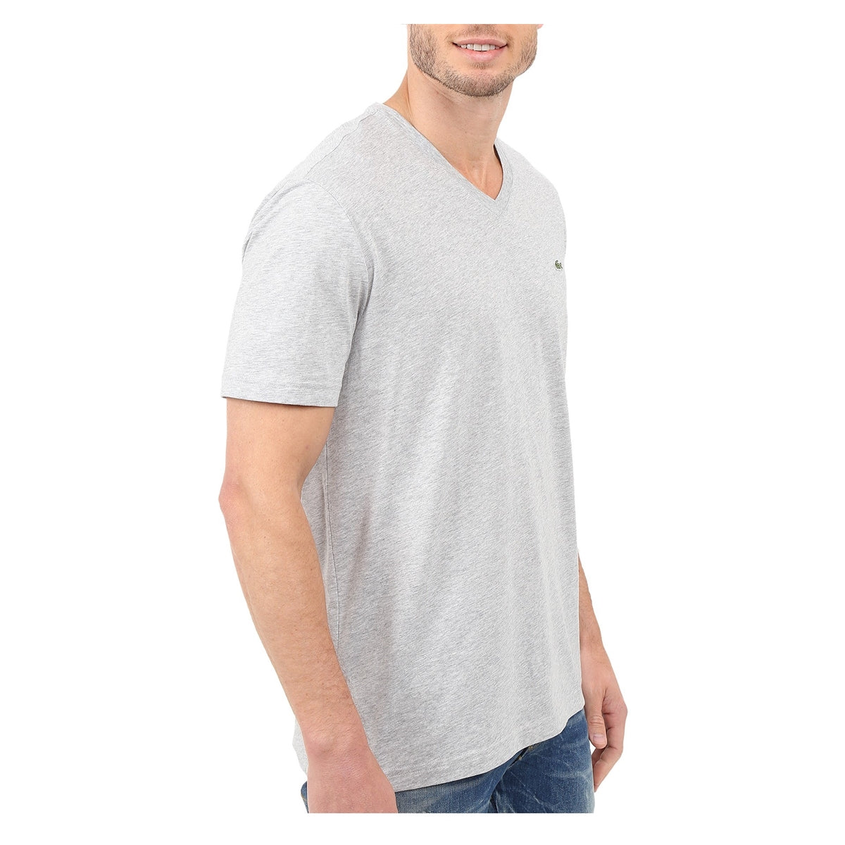 Lacoste Men Standard Short Sleeve Pima V-Neck Tee