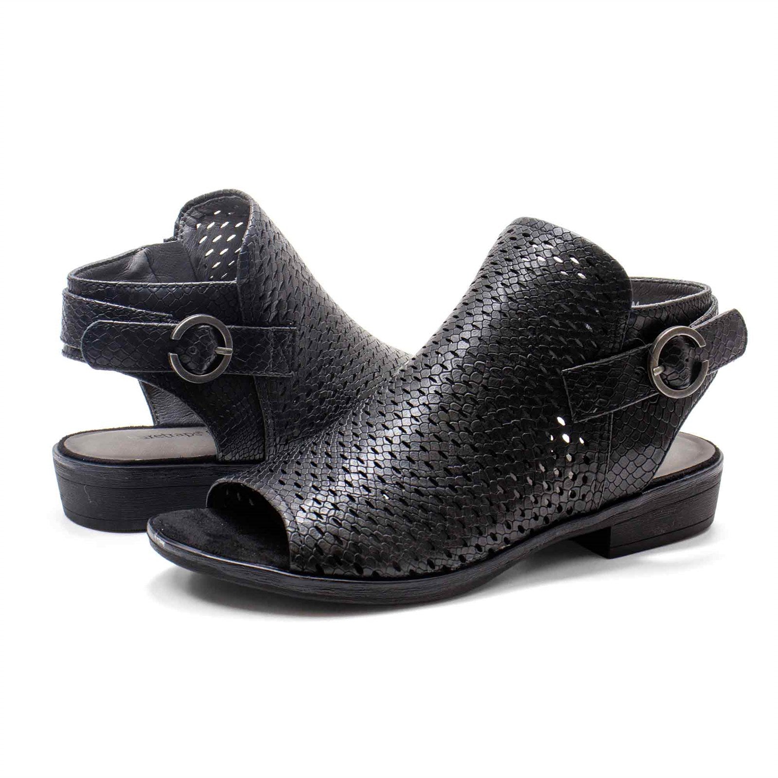Baretraps Women Scotlyn Faux Leather Peep-Toe Heels