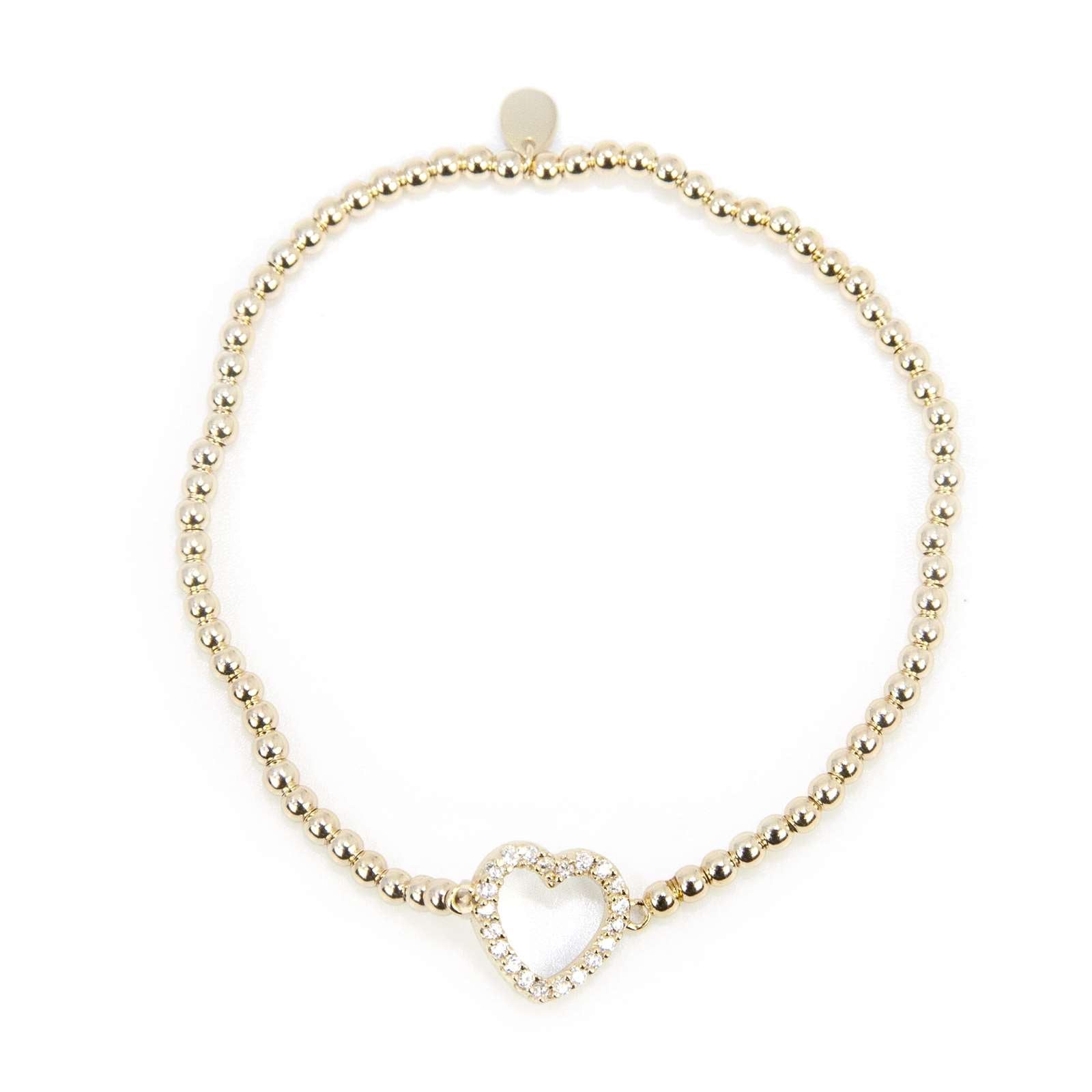 Athra Women Open Heart Beaded Stretch Bracelet