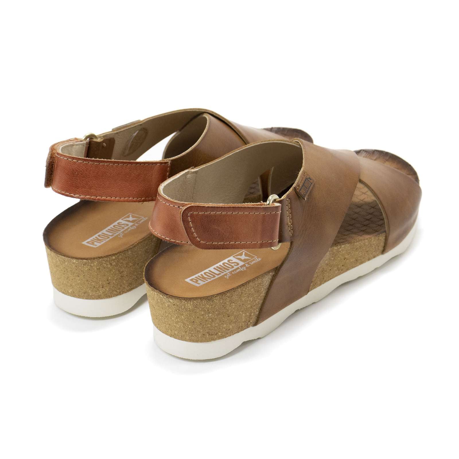 Pikolinos Women Mahon Leather Wedge Sandals