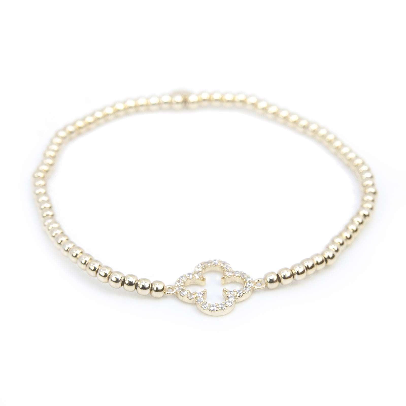 Athra Women Open Clover Beaded Stretch Bracelet