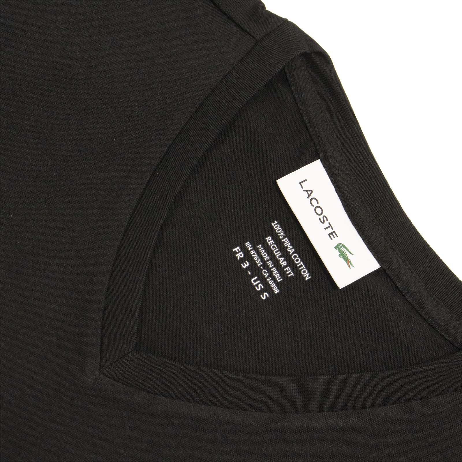 Lacoste Men Standard Short Sleeve Pima V-Neck Tee