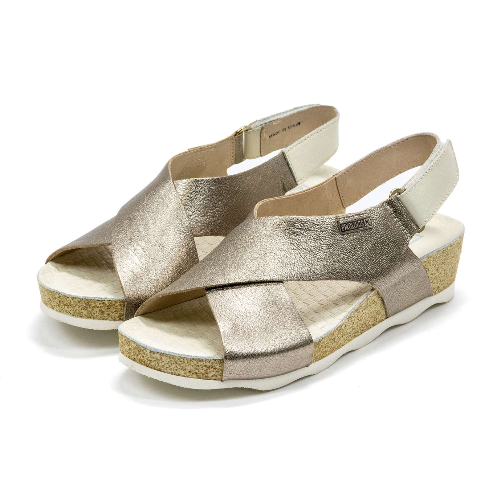 Pikolinos Women Mahon Leather Wedge Sandals