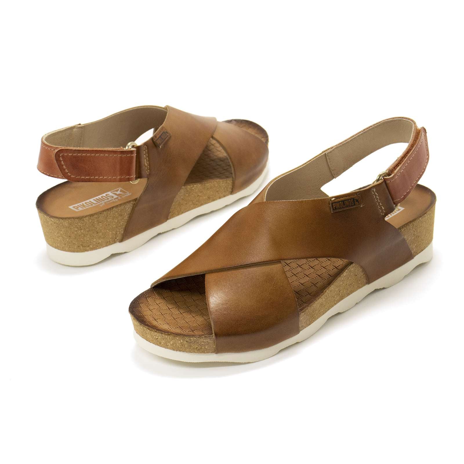 Pikolinos Women Mahon Leather Wedge Sandals