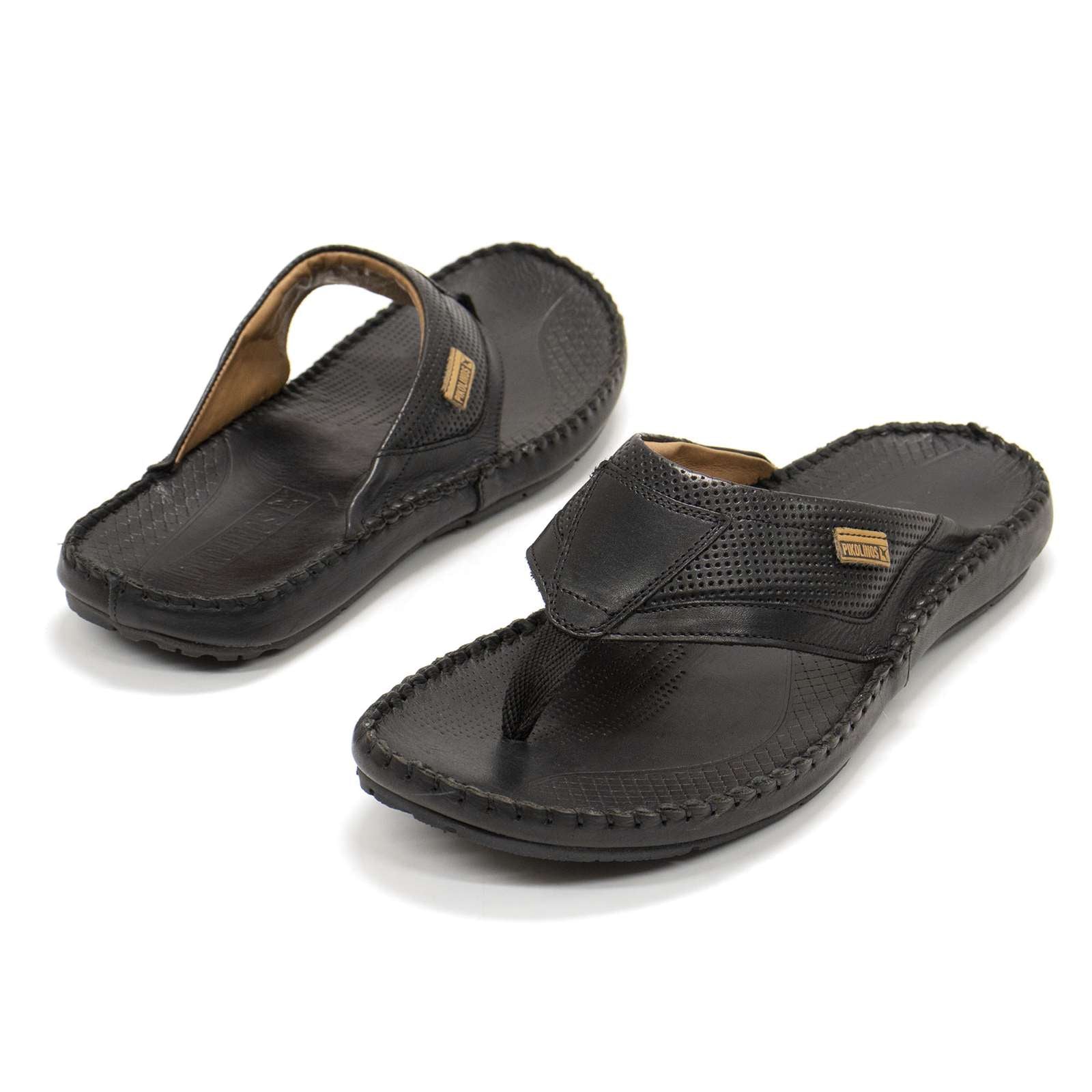 Pikolinos Men Tarifa Leather T-Strap Sandals