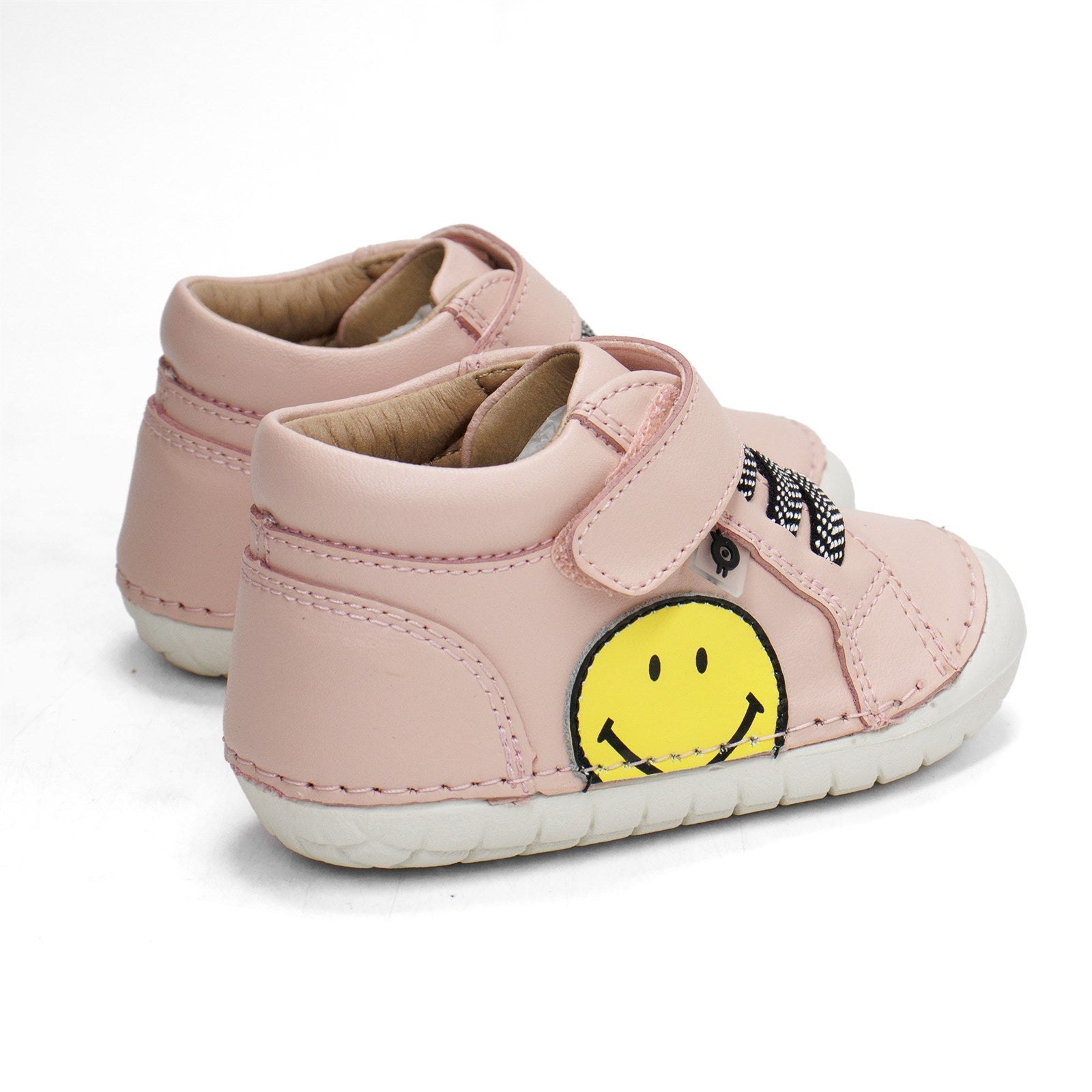 Old Soles Toddler Smiley Pave High-Top Leather Shoe With Hook And Loop Closure