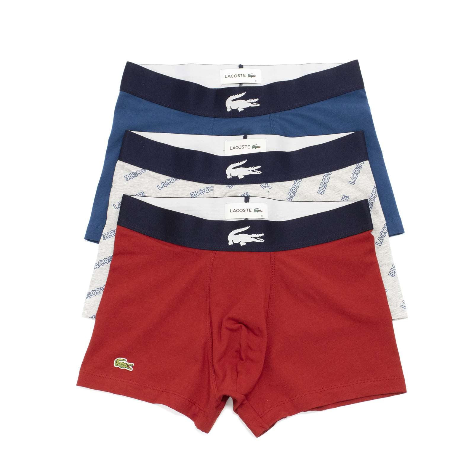 Lacoste Men All Over Print 3-Pack Jersey Trunks