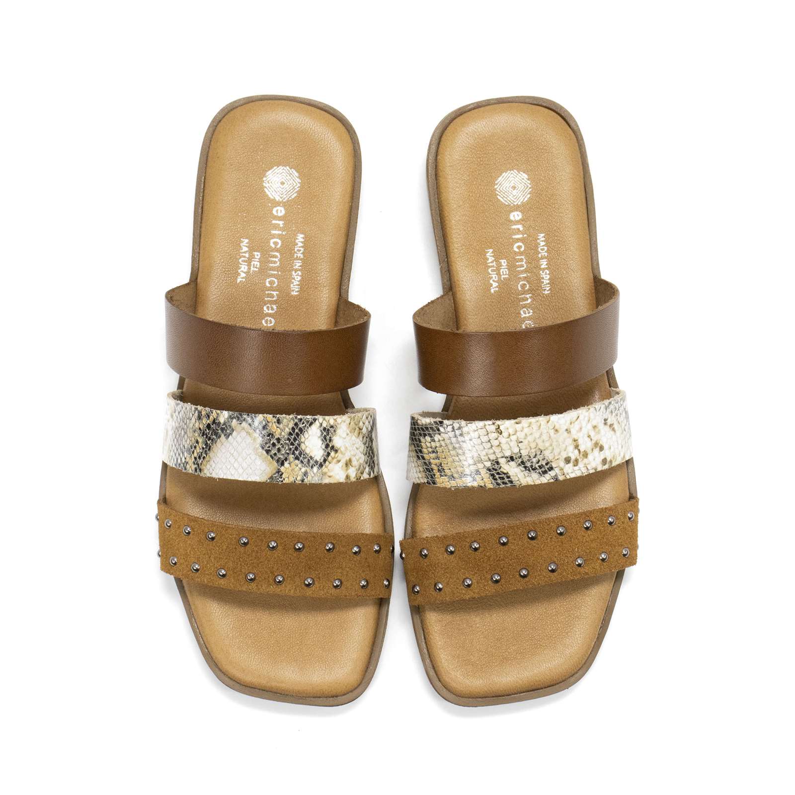 Eric Michael Women Demi Three Strap Slide Sandals